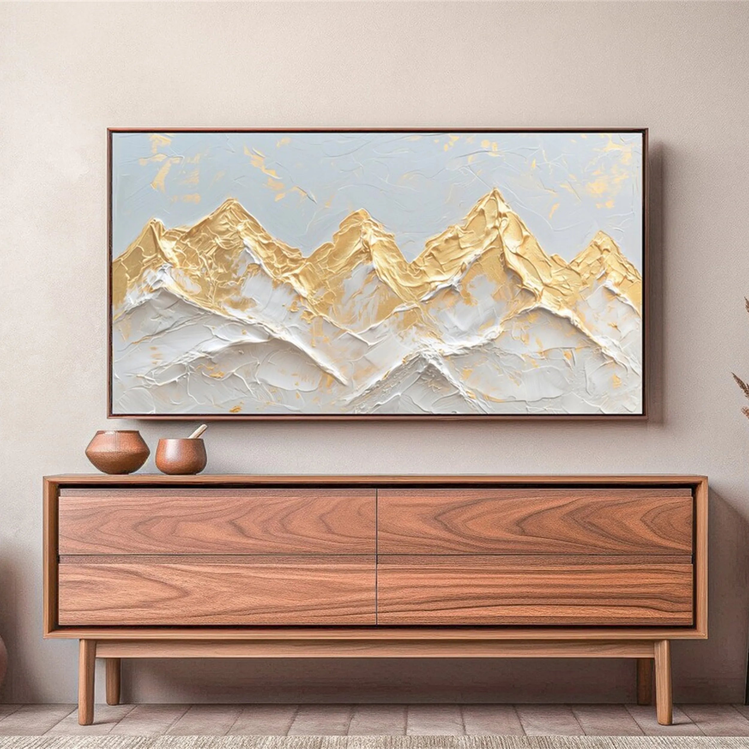 Abstract Mountain Landscape Textured Wall Art Canvas Print - Modern Home Decor for Living Room, Bedroom & Office #MM198