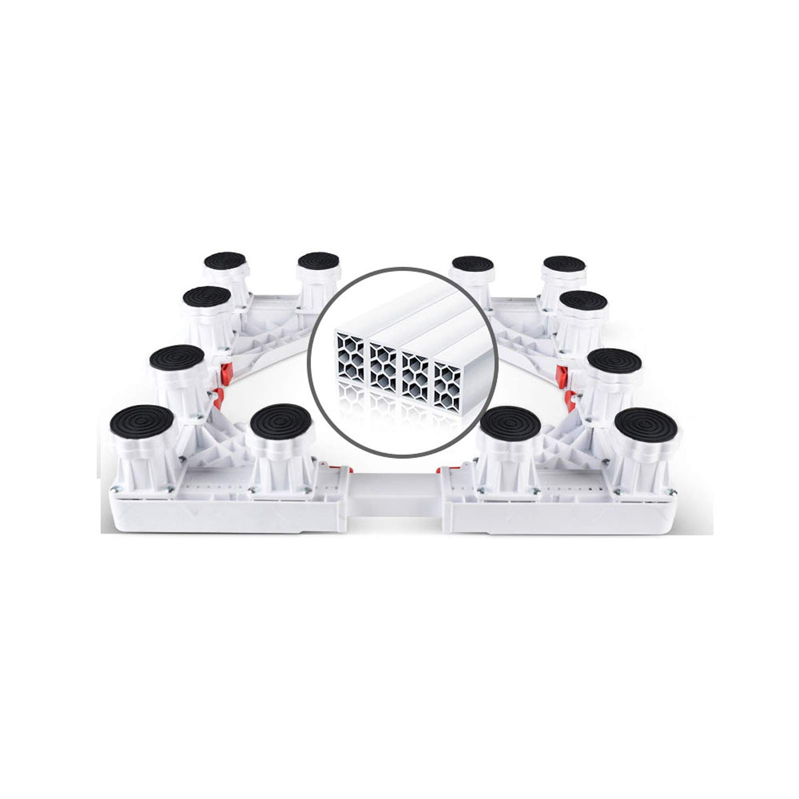 Heavy Duty Universal Washing Machine Base & Dryer Stand with 4/8/12 Adjustable Shockproof Feet - Fridge Holder, Appliance Roller Tray for Refrigerator, Cooker & Home Appliances - Perfect for Laundry Room, Kitchen & Garage Organization