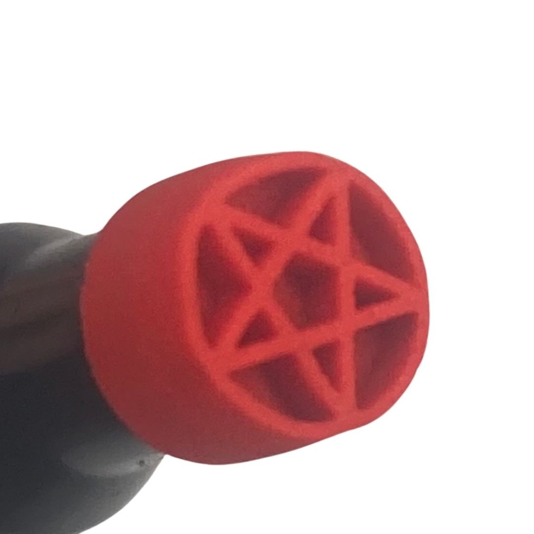 Red Pentacle Stamp & Seal Liner - One Size - Perfect for Wiccan Rituals, Document Sealing & Craft Projects