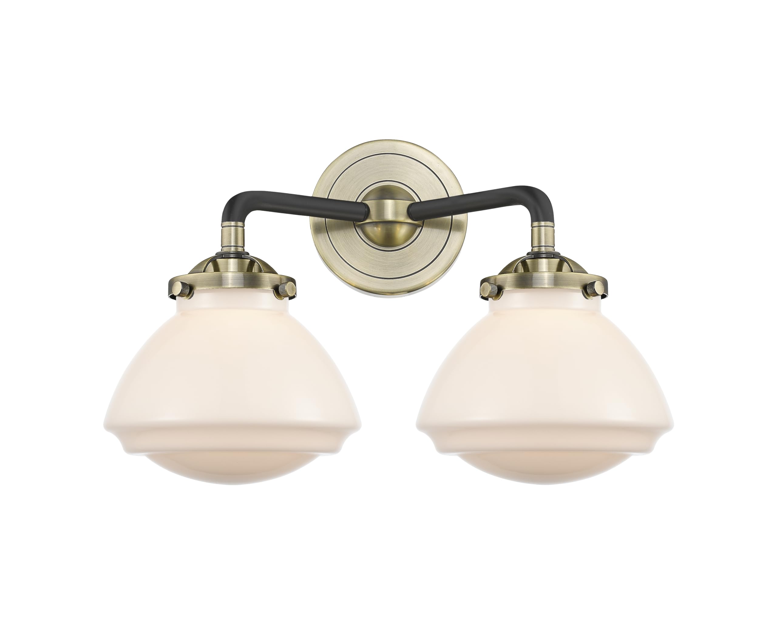 Innovations Nouveau Collection 284-2W-BAB-G321 Olean 2-Light Bathroom Vanity Light Fixture in Black Antique Brass - Perfect for Modern Bathroom, Powder Room & Spa Decor