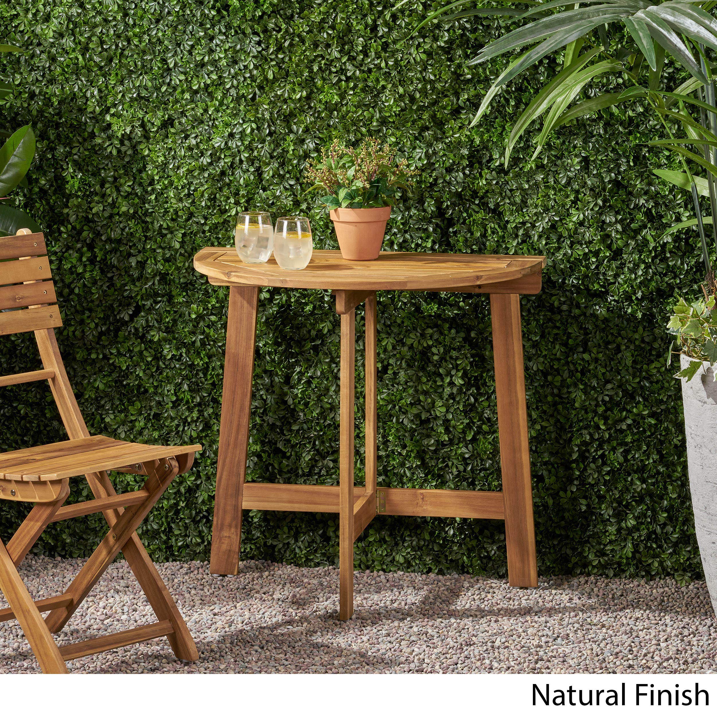 Stylish Natural Finish Bistro Table for Outdoor Dining & Small Spaces - Perfect for Patio, Balcony, or Breakfast Nook