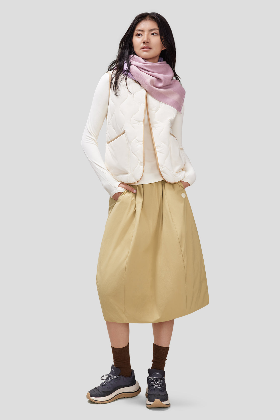 StormFeather Women's Water Repellent Down Skirt - Winter Warm Windproof Puffer Skirt for Outdoor Activities & Cold Weather Fashion