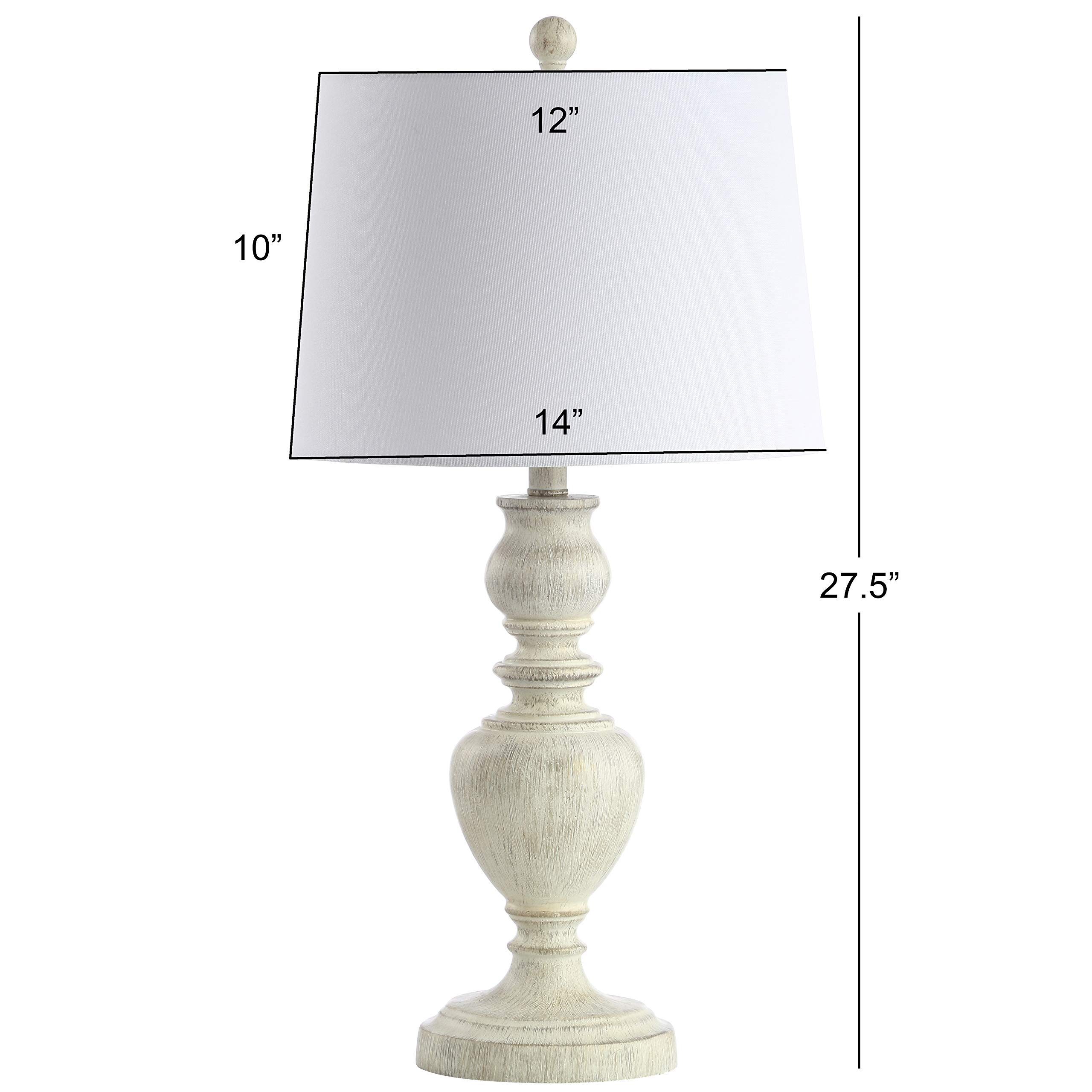 SAFAVIEH Zabi White 28-inch Modern Table Lamp Set of 2 with LED Bulbs - Perfect for Bedroom, Living Room, Home Office & Nightstand Lighting Decor