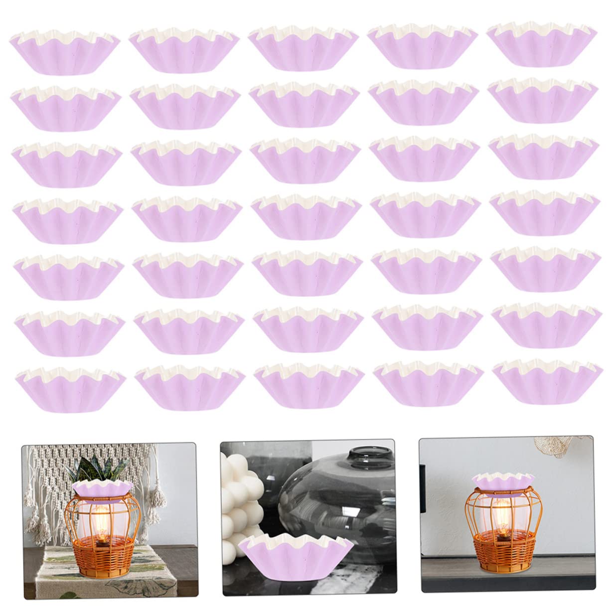 PRETYZOOM 100pcs Purple Wax Paper Cups - Leakproof Wax Warmer Liners for Candle Making, Wax Melting, and Aromatherapy - Perfect for DIY Crafts, Home Fragrance, and Spa Use