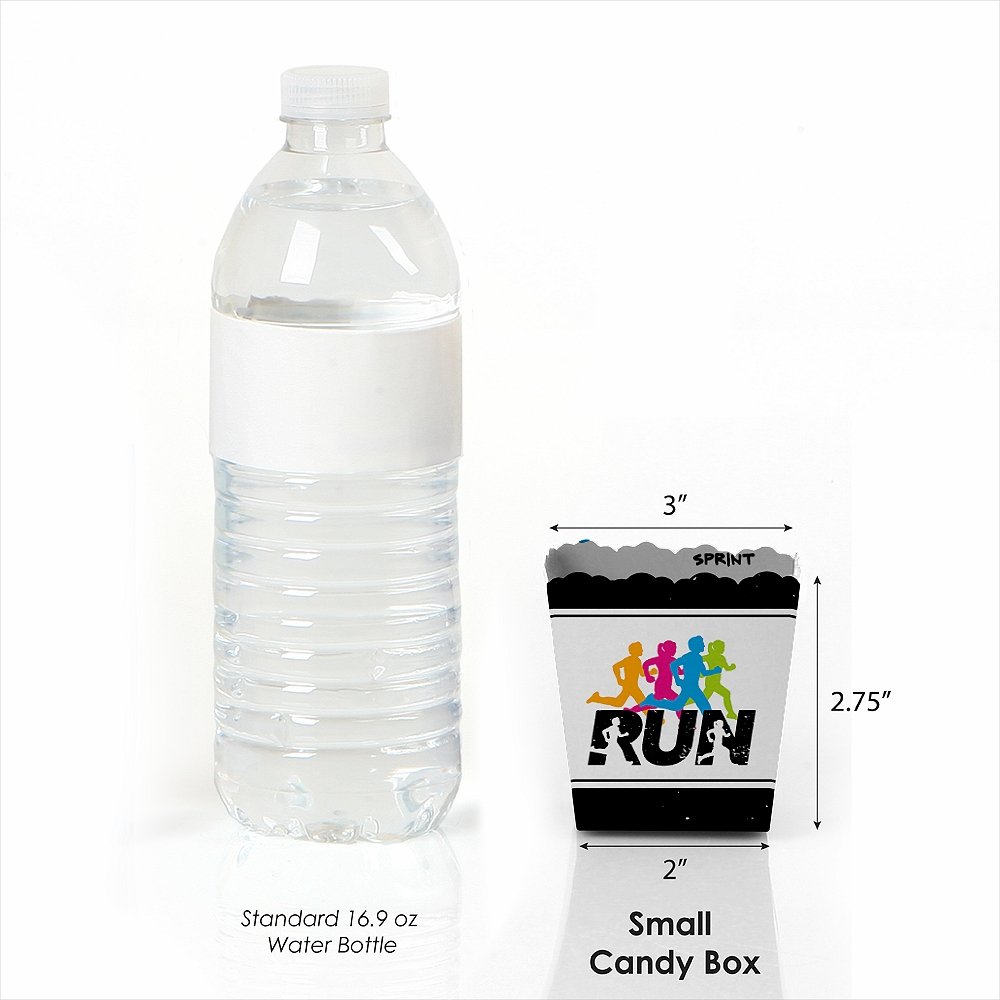 Big Dot of Happiness Set the Pace Running Party Favor Boxes - 12 Mini Track & Marathon Treat Candy Boxes for Cross Country Events, Race Celebrations & Sports Themed Parties