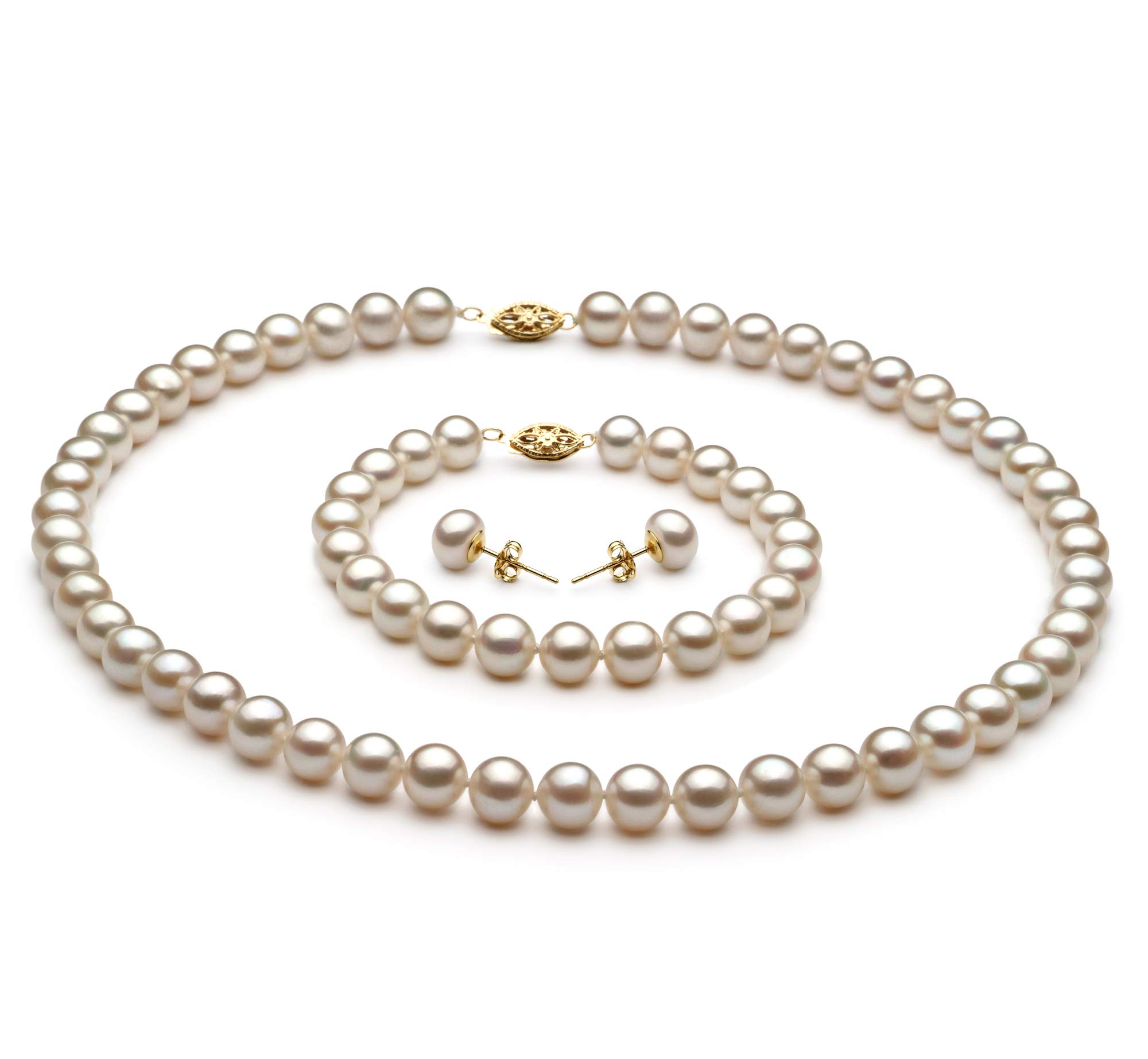 7.5-8.5mm AA Quality White Freshwater Cultured Pearl Necklace for Women - Elegant Jewelry Gift for Brides, Anniversaries & Special Occasions