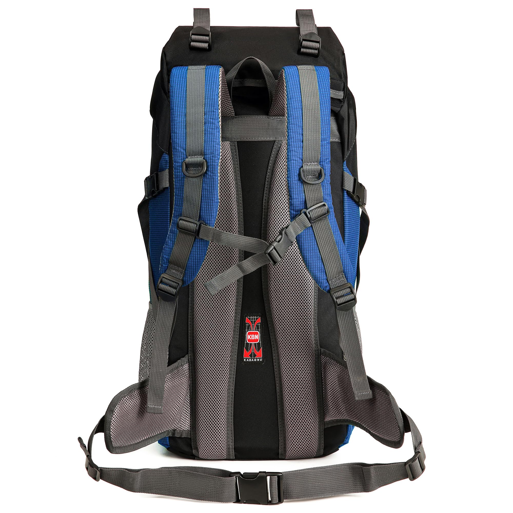 Fannos 75L Waterproof Hiking Backpack for Men & Women - Lightweight Travel Rucksack with Multiple Pockets (Blue) - Perfect for Outdoor Adventures, Camping & Daily Commute