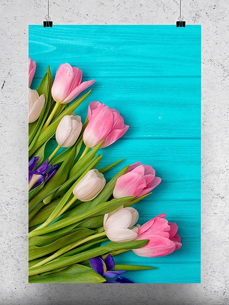 Beautiful Tulip Bouquet Poster - Floral Wall Art Decor for Home, Office & Gifts - Perfect for Living Room, Bedroom & Wedding Decorations