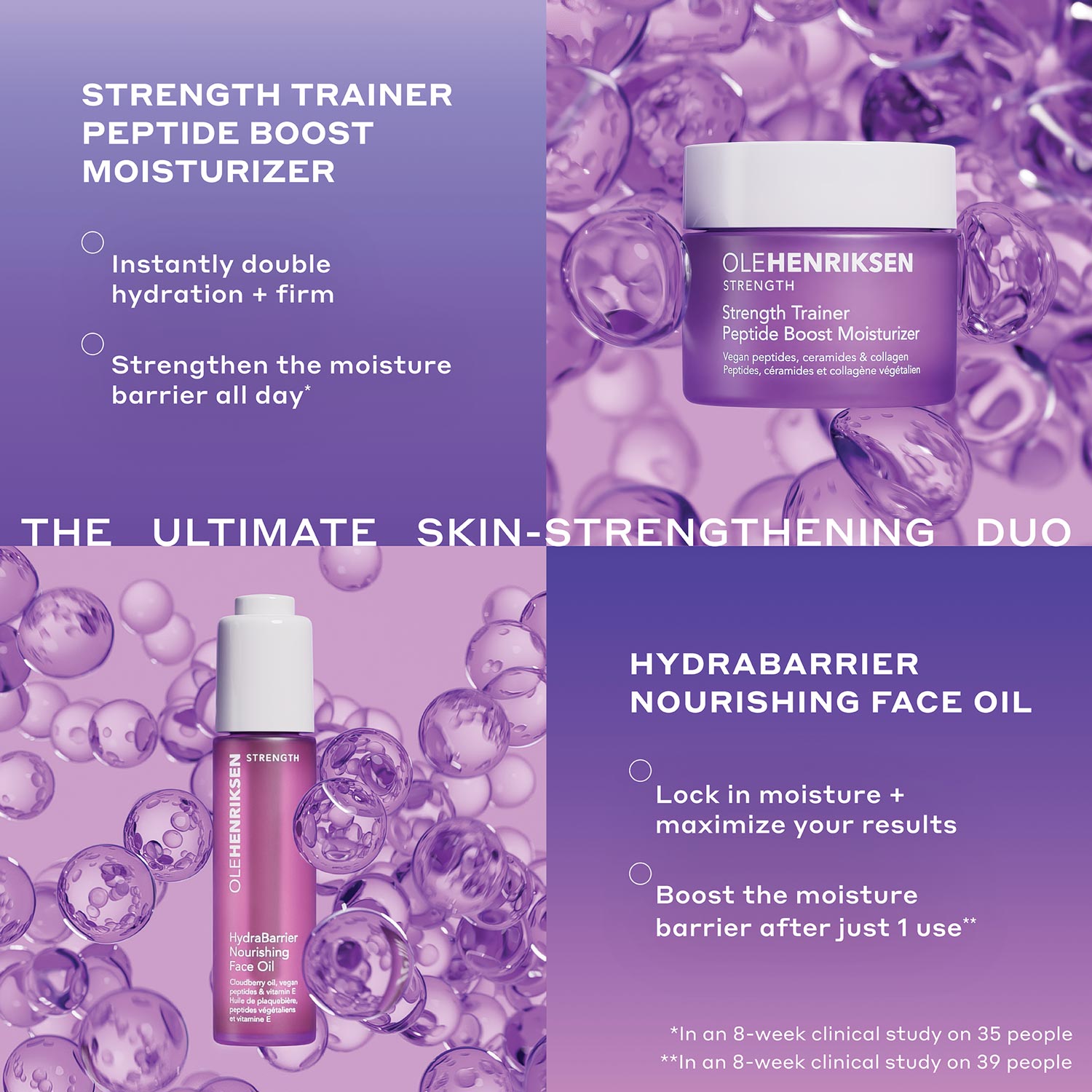 Moisture Barrier Duo Strength Trainer - Hydrating Moisturizer & Hydrabarrier Face Oil for Dry Skin - Perfect for Daily Skincare Routine & Nighttime Hydration