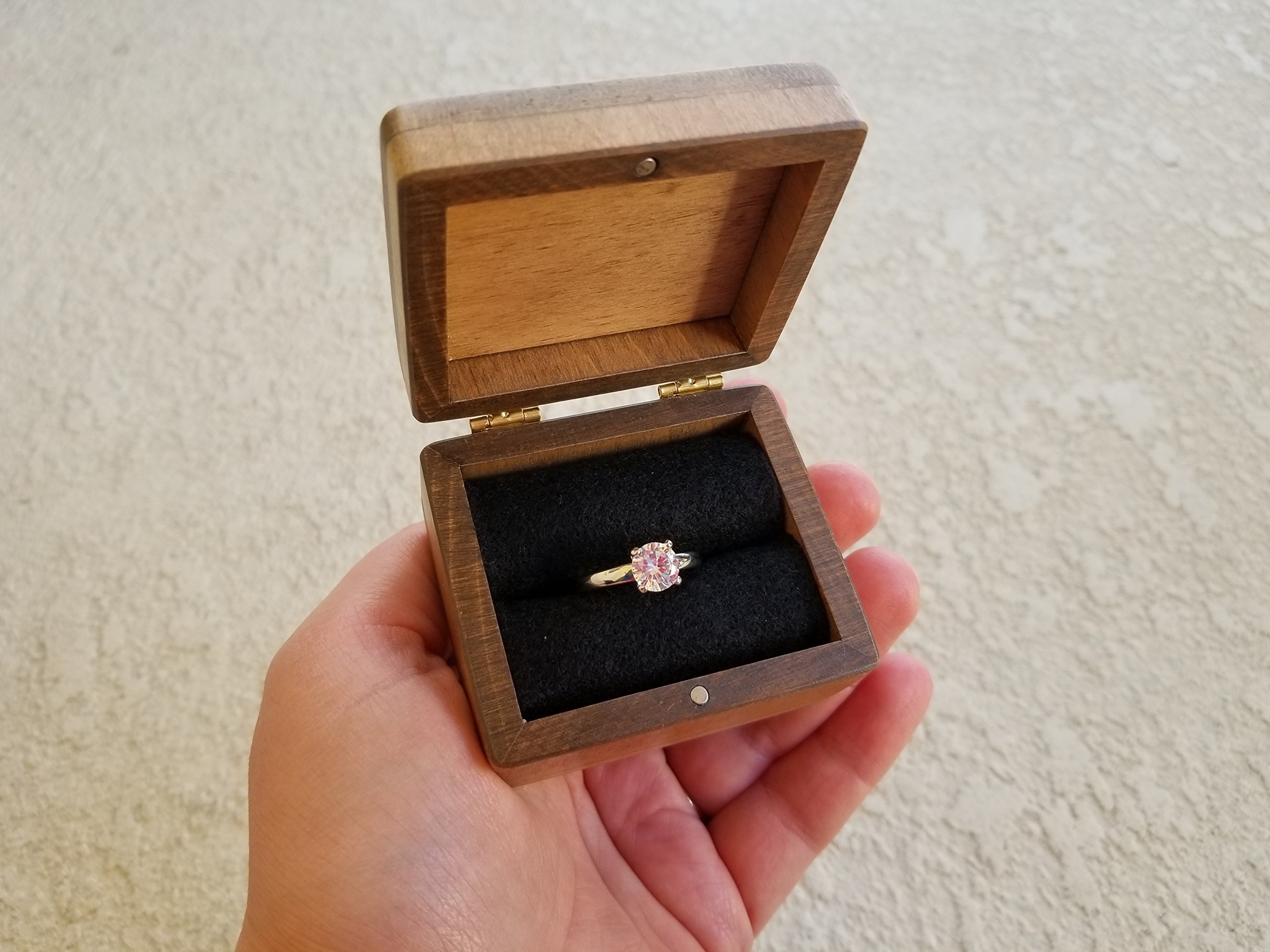 Personalized Engraved Wooden Ring Box with Love Turtles Design - Handmade Sea Turtle Jewelry Box for Beach Weddings & Engagements - Unique Valentine's Day Gift for Couples (Perfect for Destination Weddings, Anniversary Surprises & Romantic Proposals)
