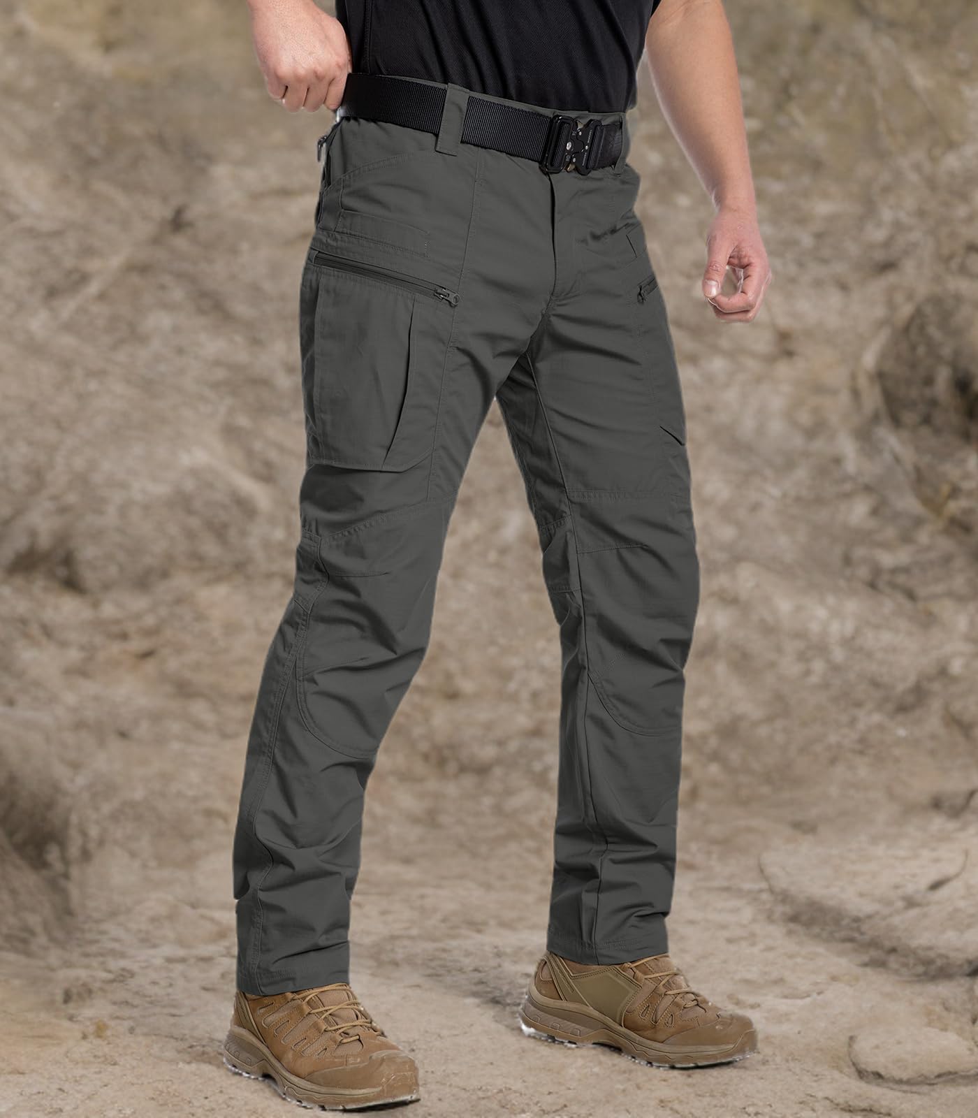 CARWORNIC Men's Lightweight Tactical Pants - Ripstop Military Cargo Pants for Outdoor Hiking, Work & Adventure - Water Resistant, Durable & Comfortable - Perfect for Camping, Hunting & Tactical Operations