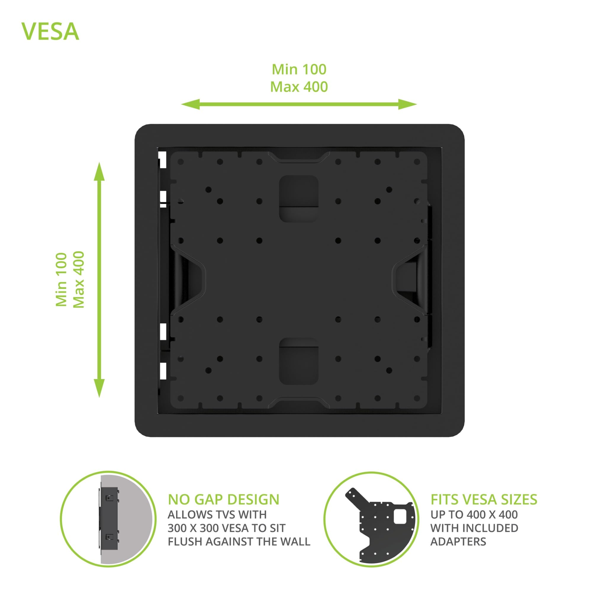 Kanto R400 Full Motion Articulating TV Wall Mount for 35-65 Inch TVs | 300x300 & 400x400 VESA Compatible | Ultra Slim 0.3