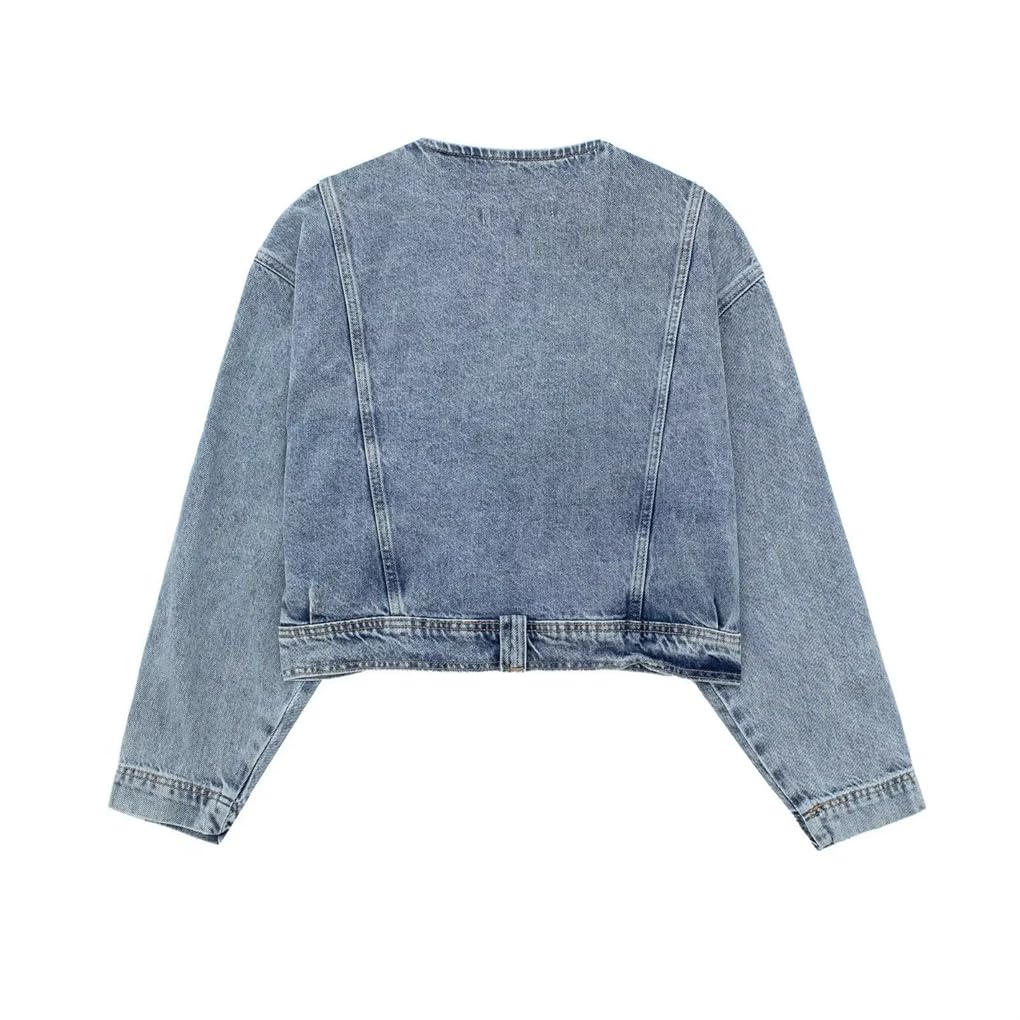 Women's Blue Denim 3-Piece Set - Long Sleeve Jacket, Vest & Flare Shorts | 2024 Vintage Jeans Outfit | Casual Streetwear, Spring Fashion, Weekend Brunch Outfit