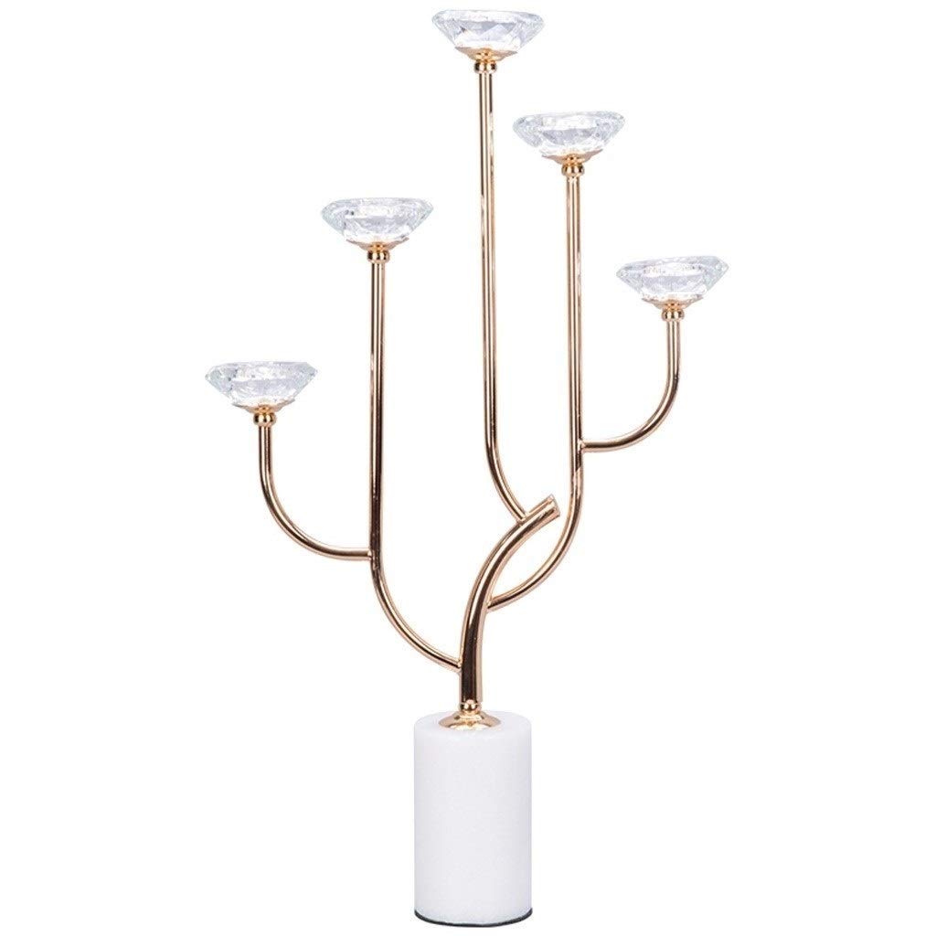 Nordic Creative Branch Crystal Candle Holder - 5-Head Candelabra for Wedding Table Decor, Romantic Lighting & Christmas Party - Elegant Home Decor for Dining Room, Bedroom, or Holiday Celebrations
