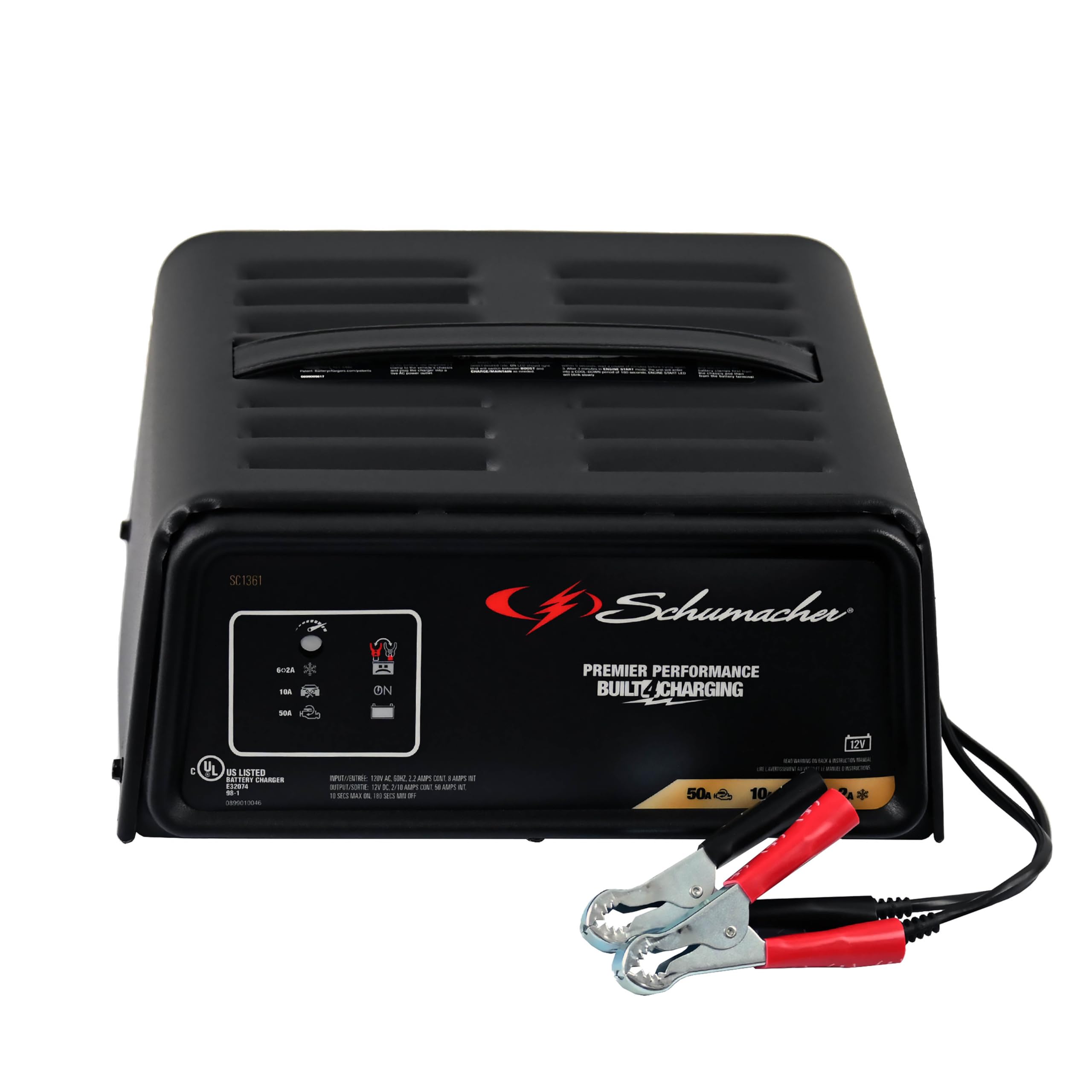 Schumacher SC1361 12V 100 Amp Battery Starter and Charger - Portable Jump Starter for Cars, Trucks, SUVs & Boats - Emergency Vehicle Battery Charger with USB Port for Roadside Assistance & Power Outages
