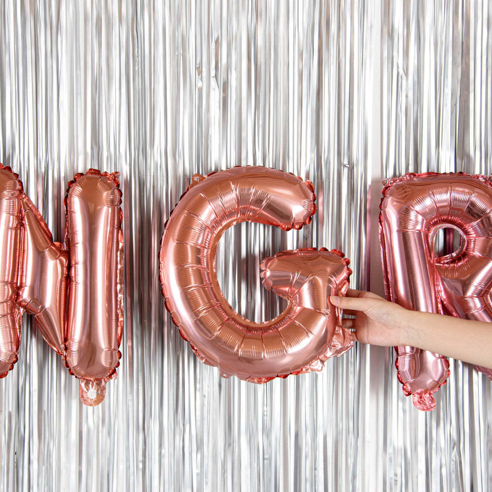 Rose Gold Mylar Letter G Balloon - 16 Inch Large Foil Alphabet Balloon for Birthday Party Decorations, Baby Shower, Wedding & Anniversary Celebrations