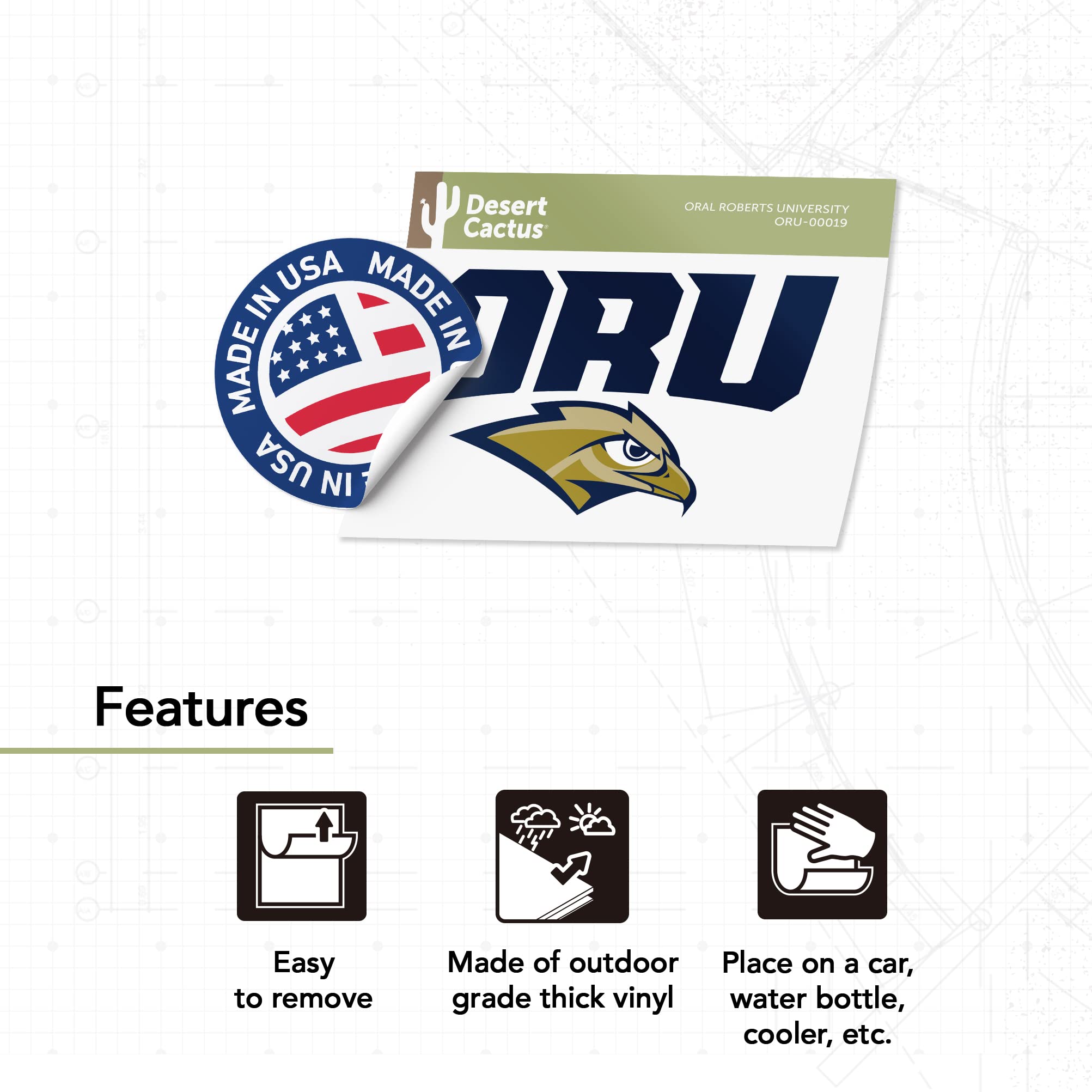 Oral Roberts University Vinyl Decal Sticker - Durable Laptop, Water Bottle & Car Decoration for School Pride (00019) | Perfect for College Students, Alumni & Fans
