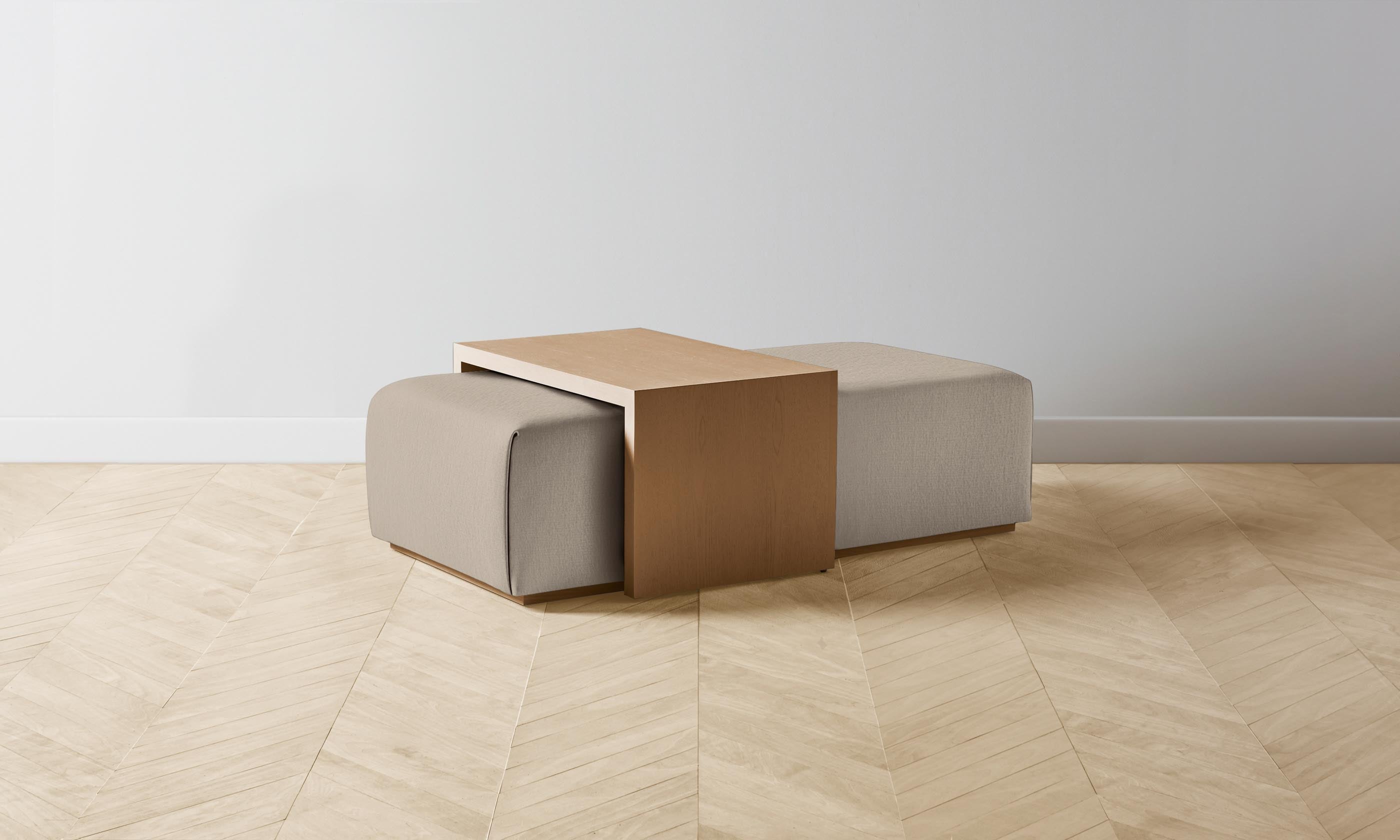 The Bowery Ottoman - Performance Bouclé Morel Fabric, Modern Living Room Footrest & Storage Bench - Perfect for Small Spaces, Home Decor & Cozy Seating