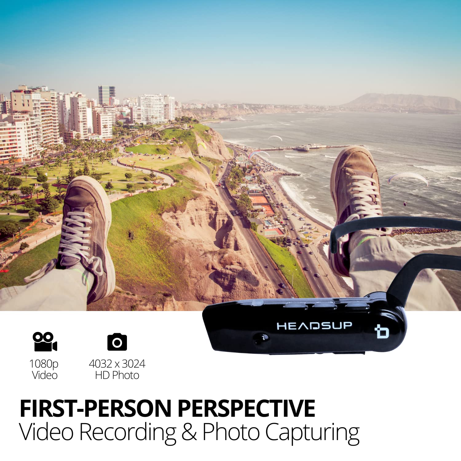 1080P FHD Head Mounted Camera with APP Control - Hands Free Wearable Vlog Camera for Live Streaming, Music & Phone Calls | Perfect for Vlogging, Sports Recording & Hands-Free Video Calls (Black)