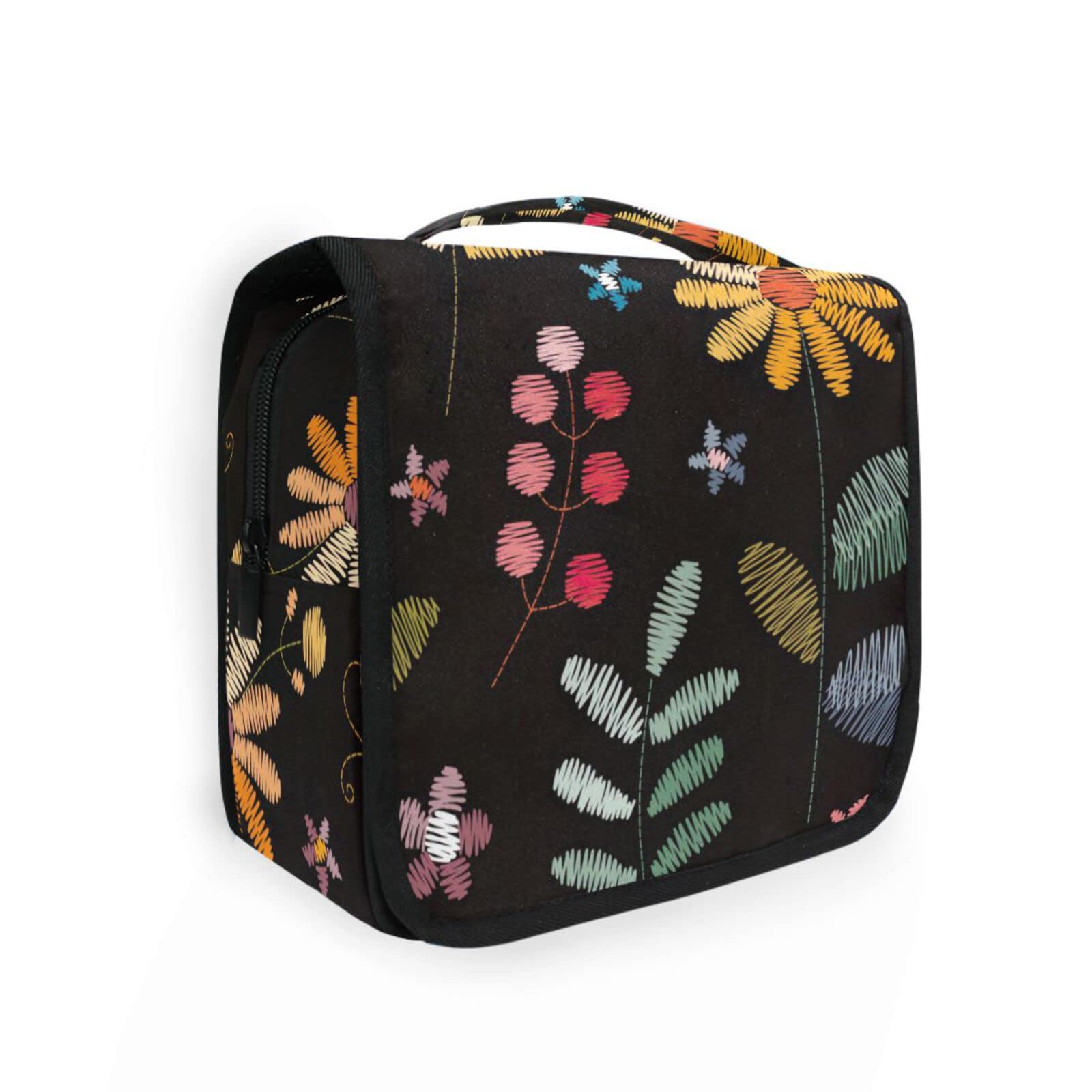 Stylish Floral Toiletry Bag - Hanging Travel Organizer for Women & Men | Portable Makeup & Cosmetic Case | Perfect for Vacation, Gym & Weekend Getaways