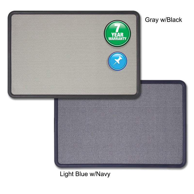 Premium Contour Fabric Bulletin Board - Cork Pinboard for Office, Classroom & Home Organization - Perfect for Notes, Photos & Memos