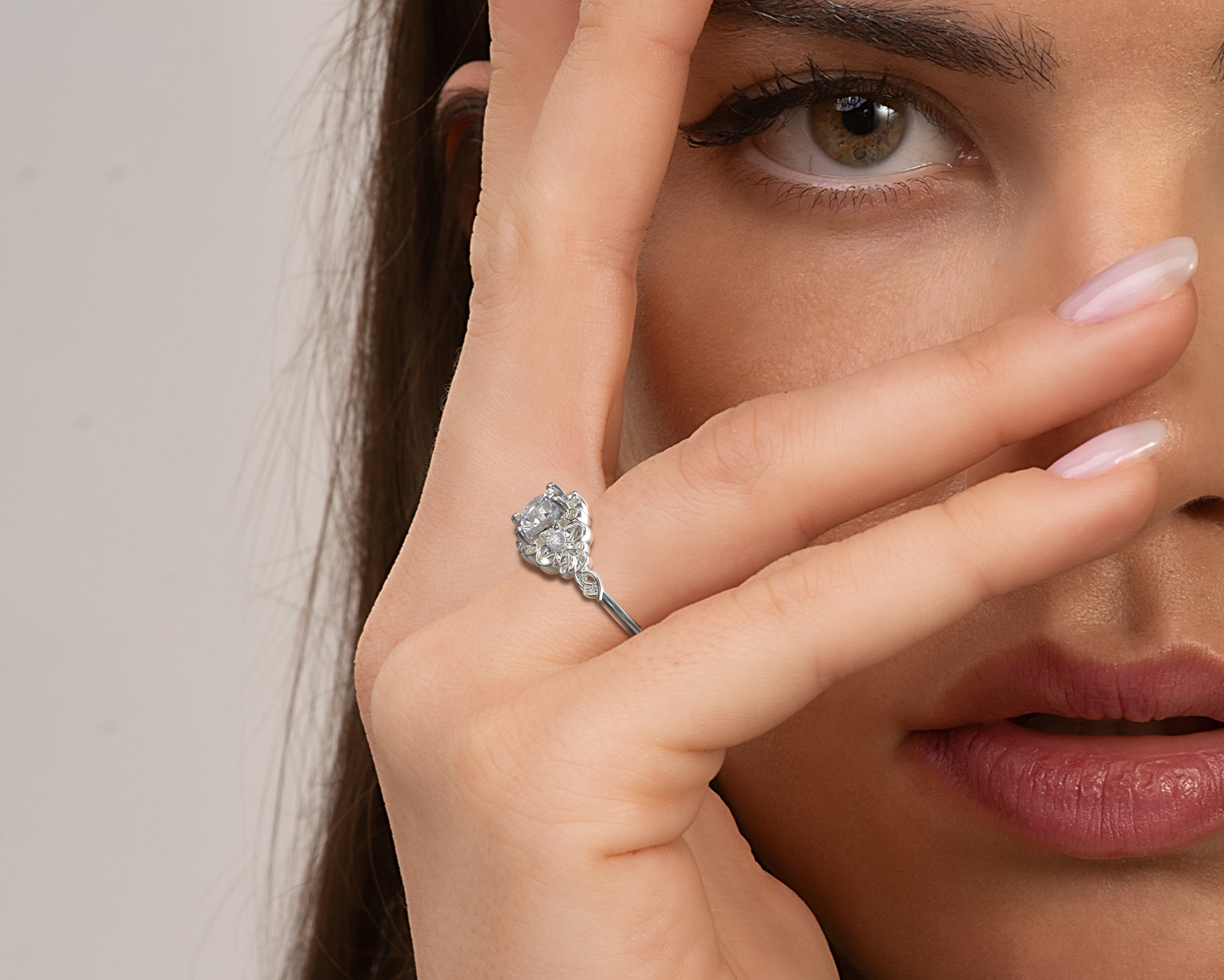Stunning 14K White Gold Engagement Ring for Women - Elegant Solitaire Diamond Wedding Band, Perfect for Proposals, Anniversaries & Special Occasions