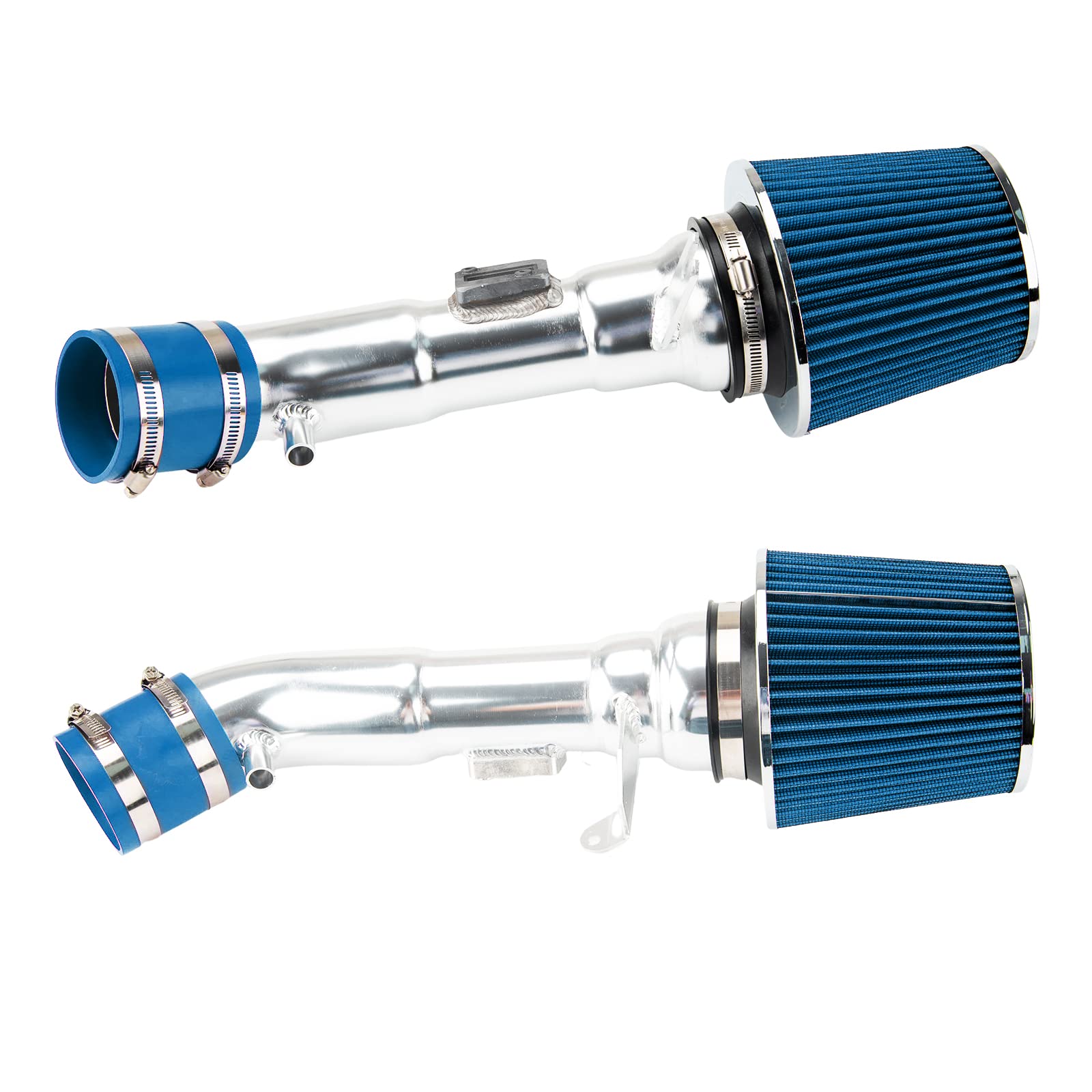 High Performance Cold Air Intake System - Polished Aluminum Air Intake Pipe Kit for 2008-2013 INFINITI G37 & 2009-2020 Nissan 370Z (V6 3.7L) - Blue - Improve Engine Power & Fuel Efficiency for Street Racing & Daily Driving