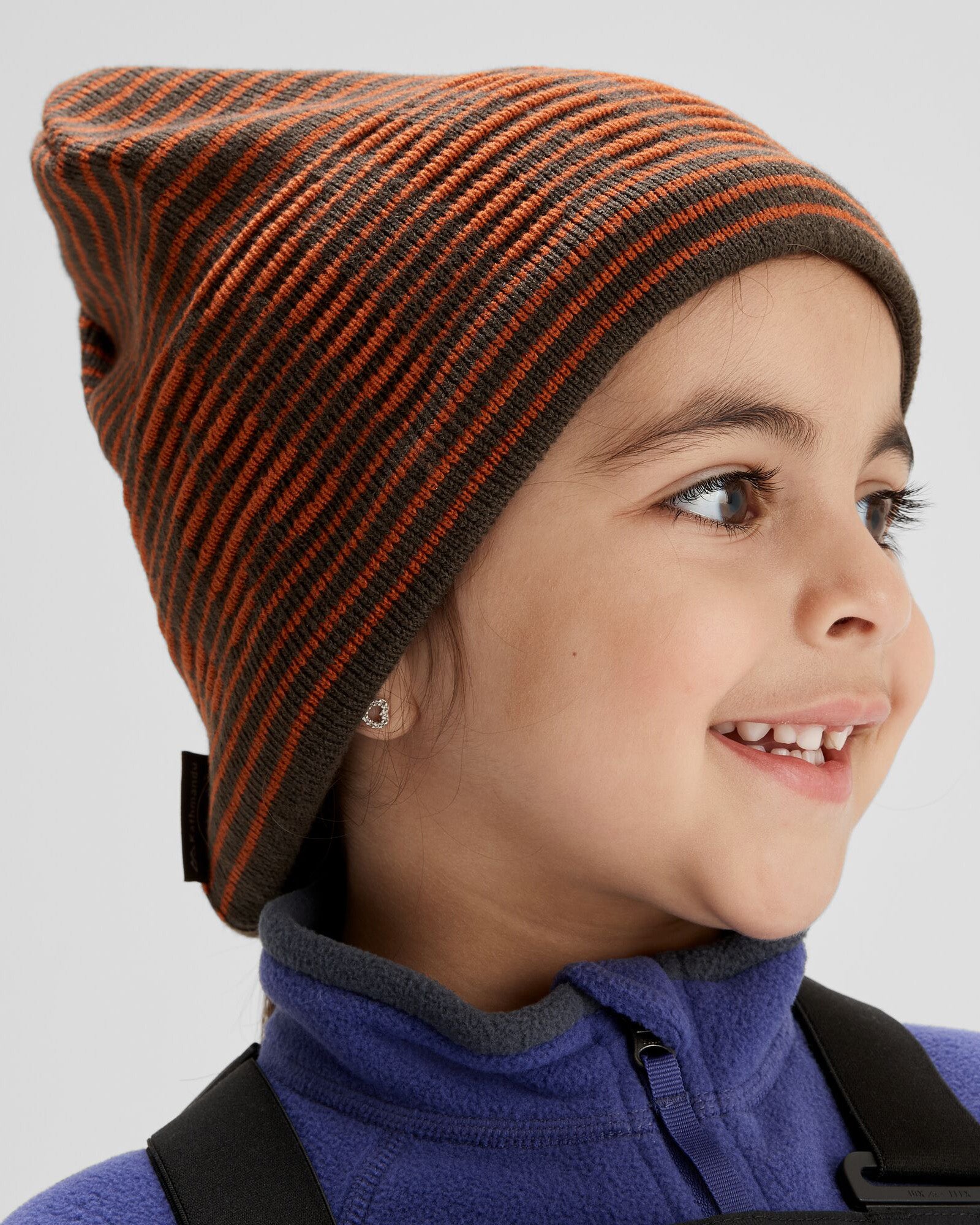 Kids' Poma Beanie - Dark Moss/Red Earth - Warm Winter Hat for Boys & Girls - Perfect for Snow Play, Skiing & Outdoor Activities