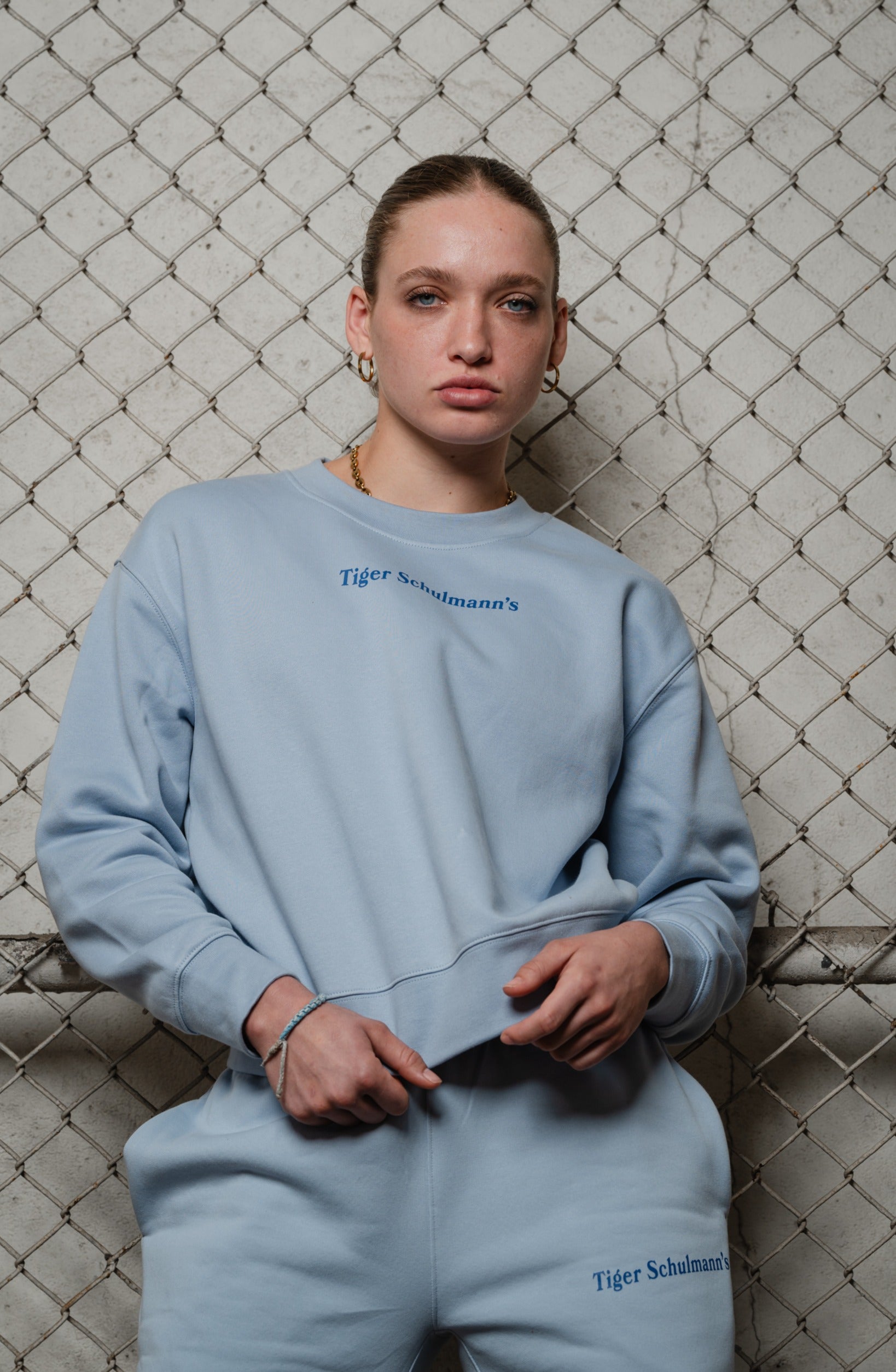 Momentum Women's Crew Neck T-Shirt - Soft Powder Blue Cotton Top for Casual Wear | Perfect for Everyday Outfits, Lounge & Workouts