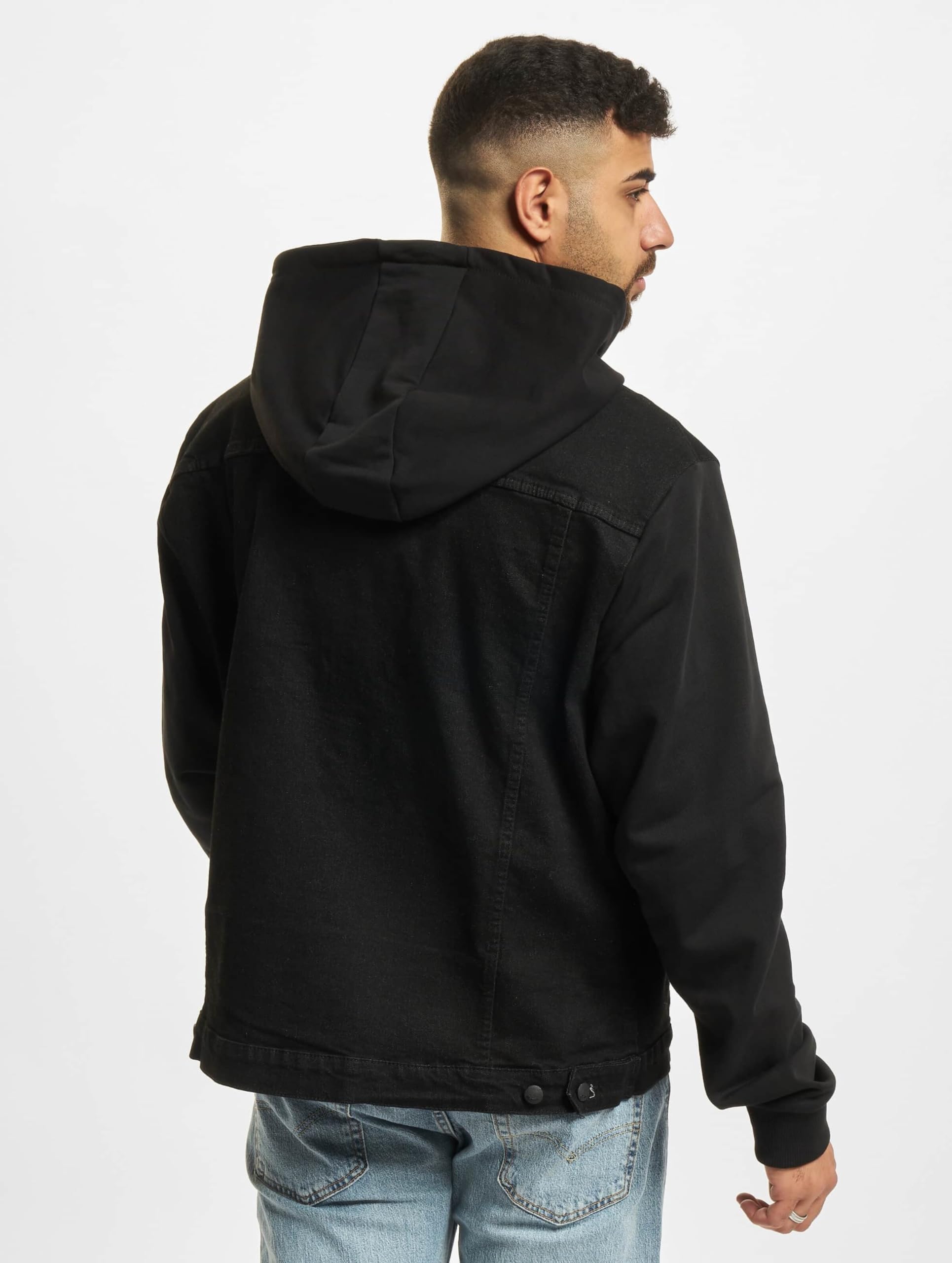 Brandit Cradock Denim Sweat Jacket for Men - Stylish Casual Denim Hooded Jacket with Fleece Lining - Perfect for Streetwear, Outdoor Activities & Everyday Fashion