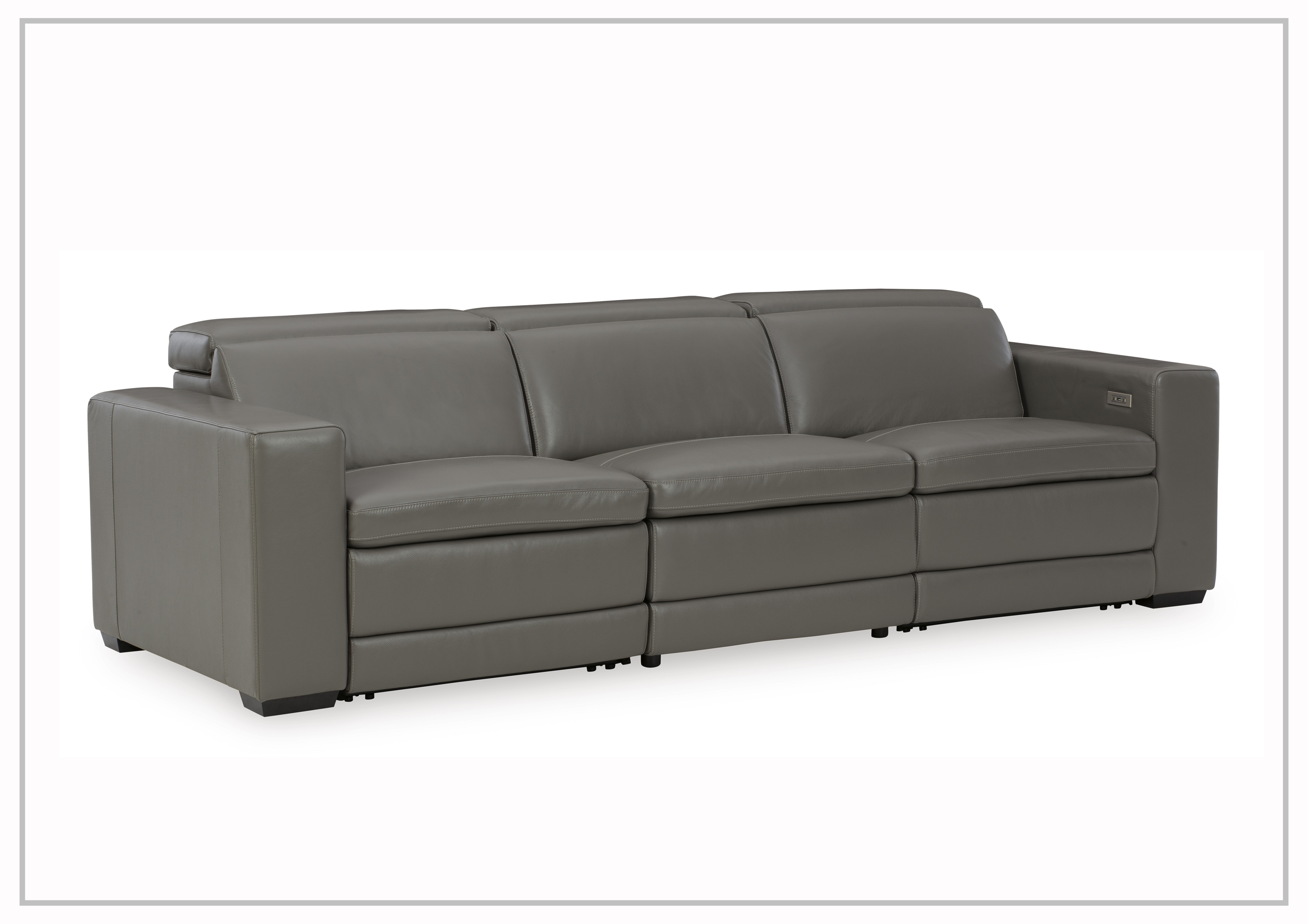 Gio Italia Titan 3-Seater Dual Power Reclining Leather Sofa - Modern Living Room Furniture for Home Theater & Relaxation