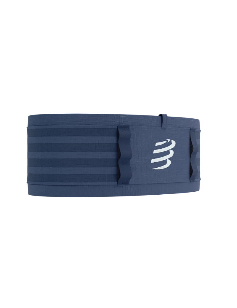 Compressport Unisex Free Belt Pro - Lightweight Running Belt for Men & Women, Adjustable Waist Pack for Hiking, Gym, Travel - Indigo Blue