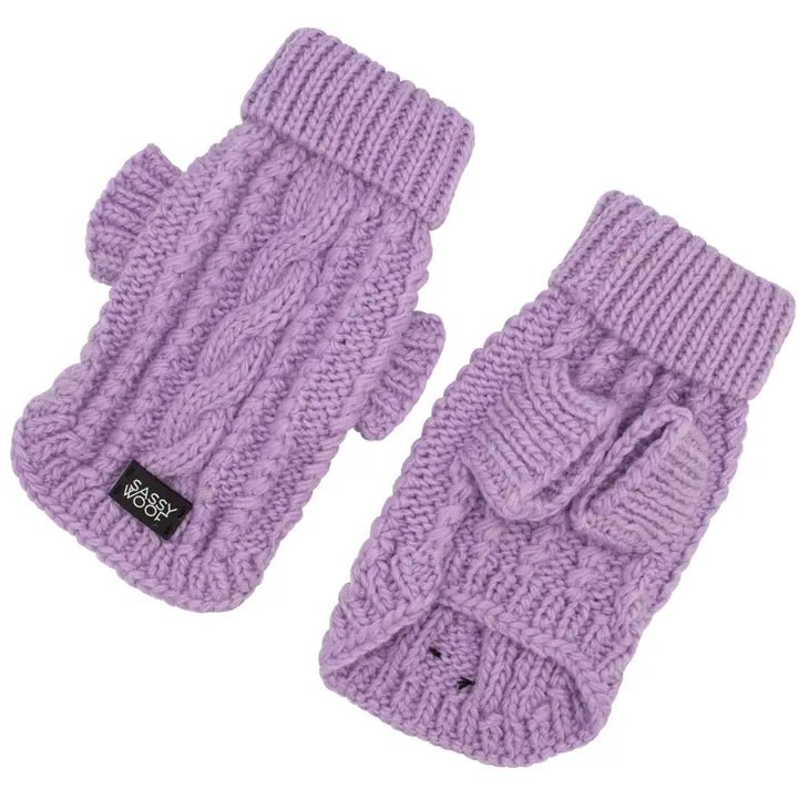 Lavender Cable Knit Sweater for Women - Cozy Winter Pullover for Casual Outfits & Layering