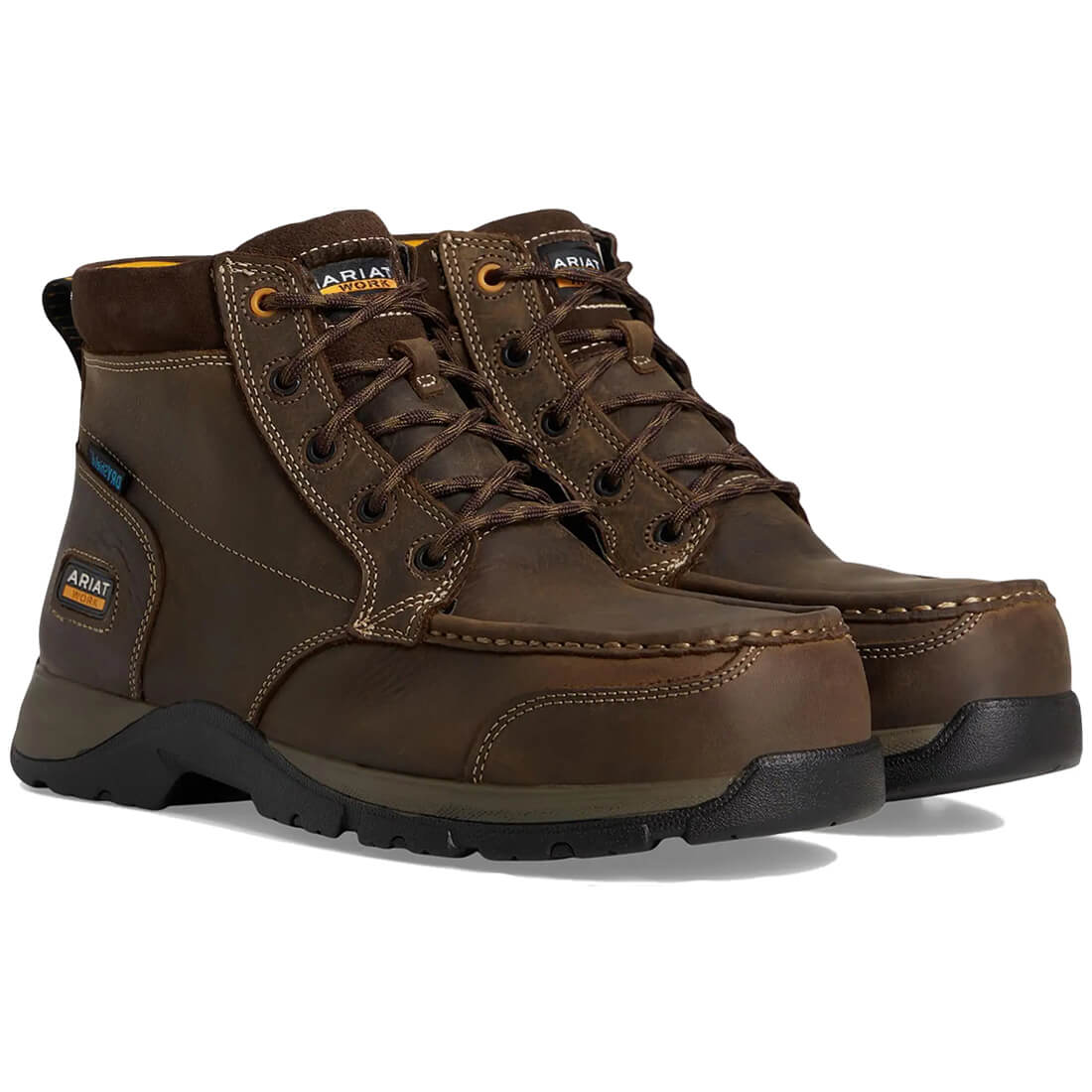 Edge LTE Composite Toe Waterproof Chukka Work Boots for Men - Dark Brown Safety Shoes for Construction, Hiking & Outdoor Work