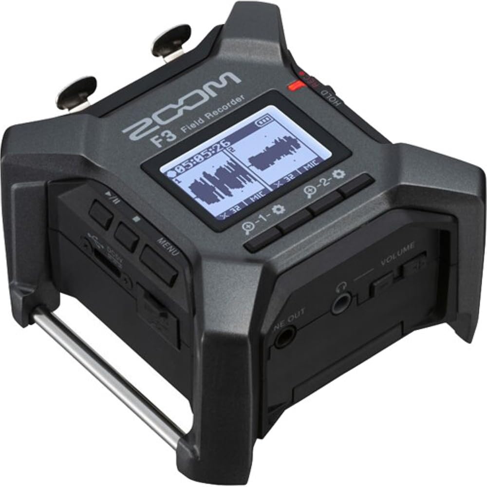 Zoom F3 32-bit Float MultiTrack Audio Recorder Bundle - Includes 64GB Micro-SD Card, AA Batteries, 20ft XLR Cable & Cleaning Cloth (5-Piece Kit) | Perfect for Field Recording, Podcasting & Music Production