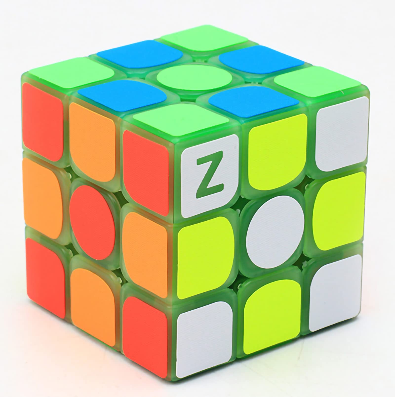 3x3 Fluorescent Speed Cube - Green Glow in the Dark Puzzle Cube for Adults & Kids | Smooth Turning Magic Cube for Speedcubing, Night Play & STEM Learning