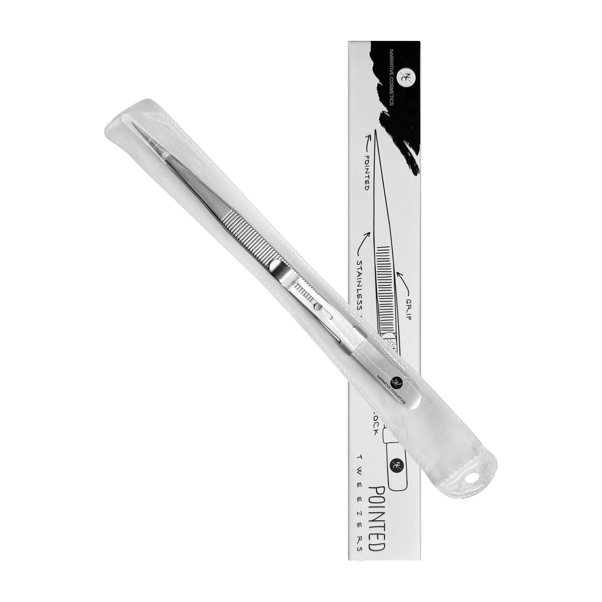 Premium Stainless Steel Tweezers with Sliding Lock - Professional Slant Tip for Eyebrow Plucking, Splinter Removal & Crafting - Ideal for Beauty, First Aid & DIY Projects