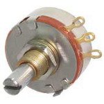 7.5K Ohm 2W Rotary Potentiometer - 1 Electrical & 1 Mechanical Turn, 6.35mm Shaft, Solder Lug Panel Mount (5-Pack) - Ideal for Audio Equipment, Industrial Controls & DIY Electronics Projects