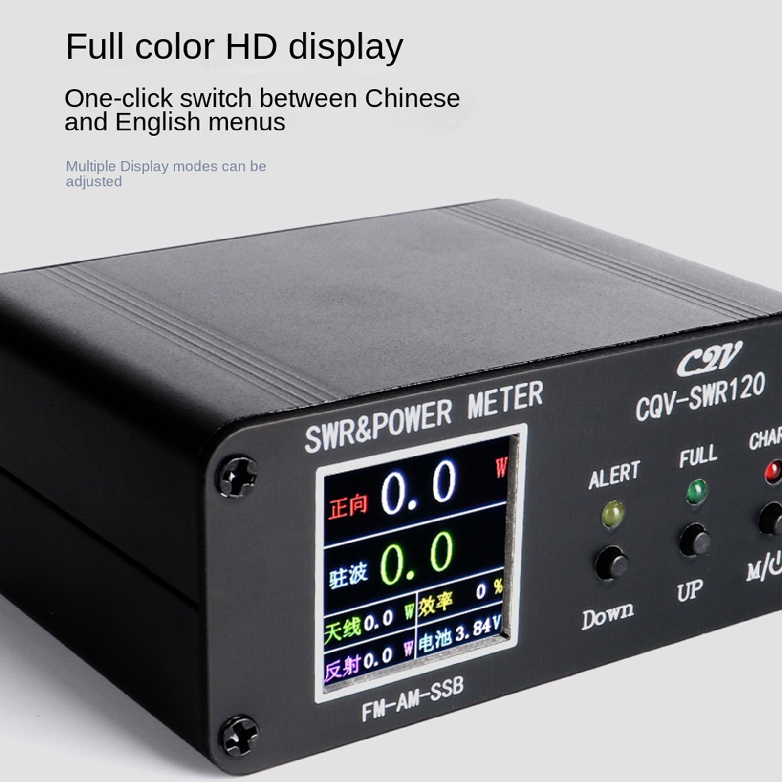 1.8MHz-54MHz Standing Wave Meter with 240x240 Full Color LCD Display - RF Power Meter for Ham Radio, Antenna Testing & SWR Measurement