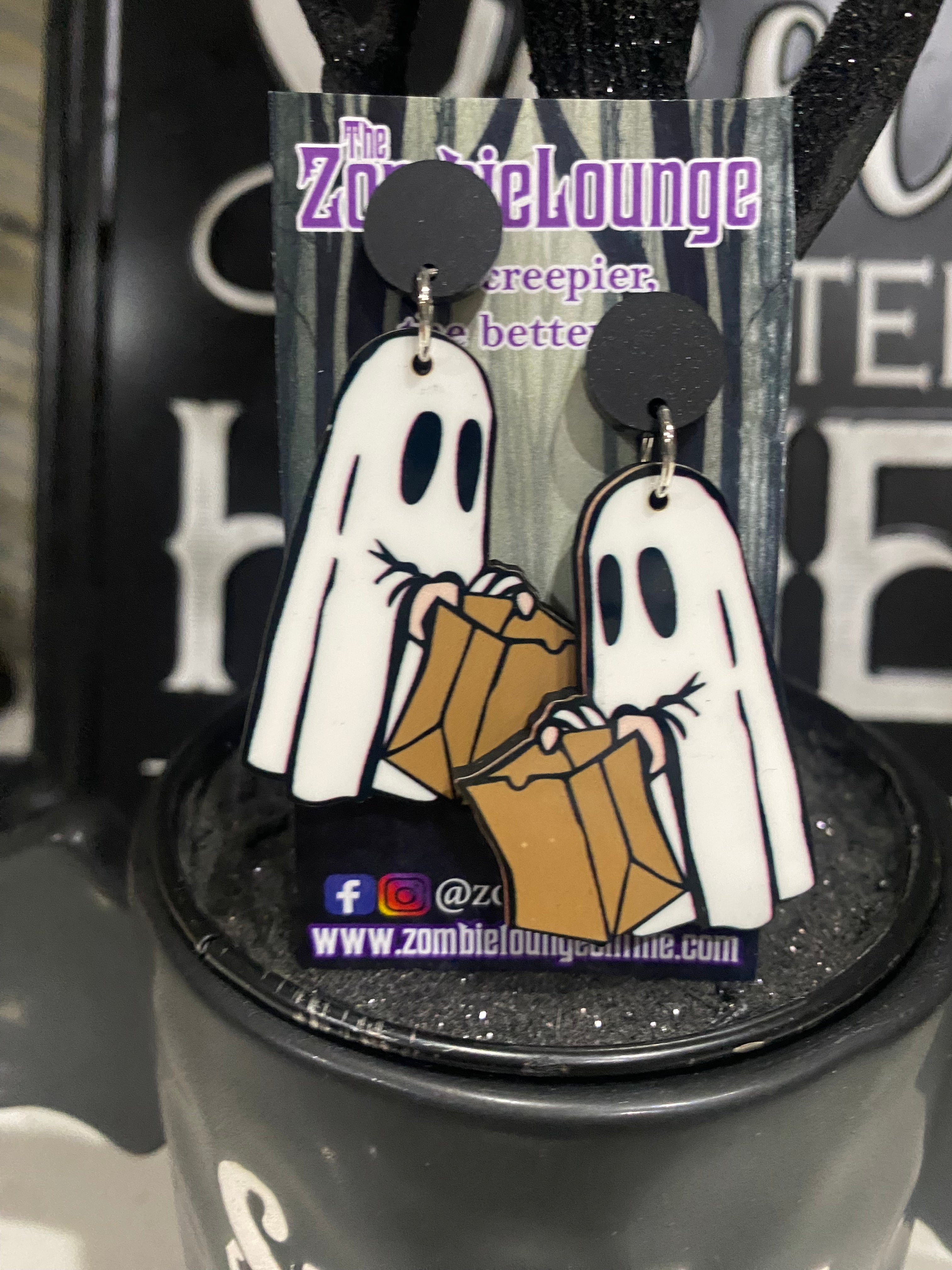 Spooky Halloween Ghost Earrings for Women - Cute & Scary Costume Jewelry Accessories for Trick or Treat, Cosplay & Party Outfits