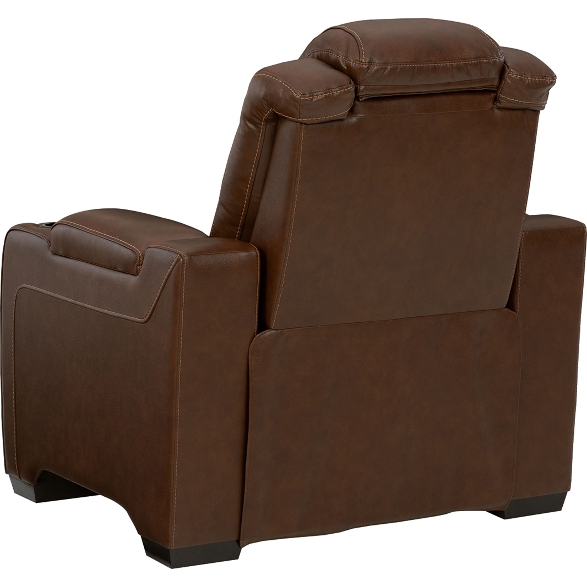 Power Recliner Chair with USB Ports and Cup Holders - Chocolate Brown Leather - Perfect for Living Room, Home Theater, and Office Relaxation