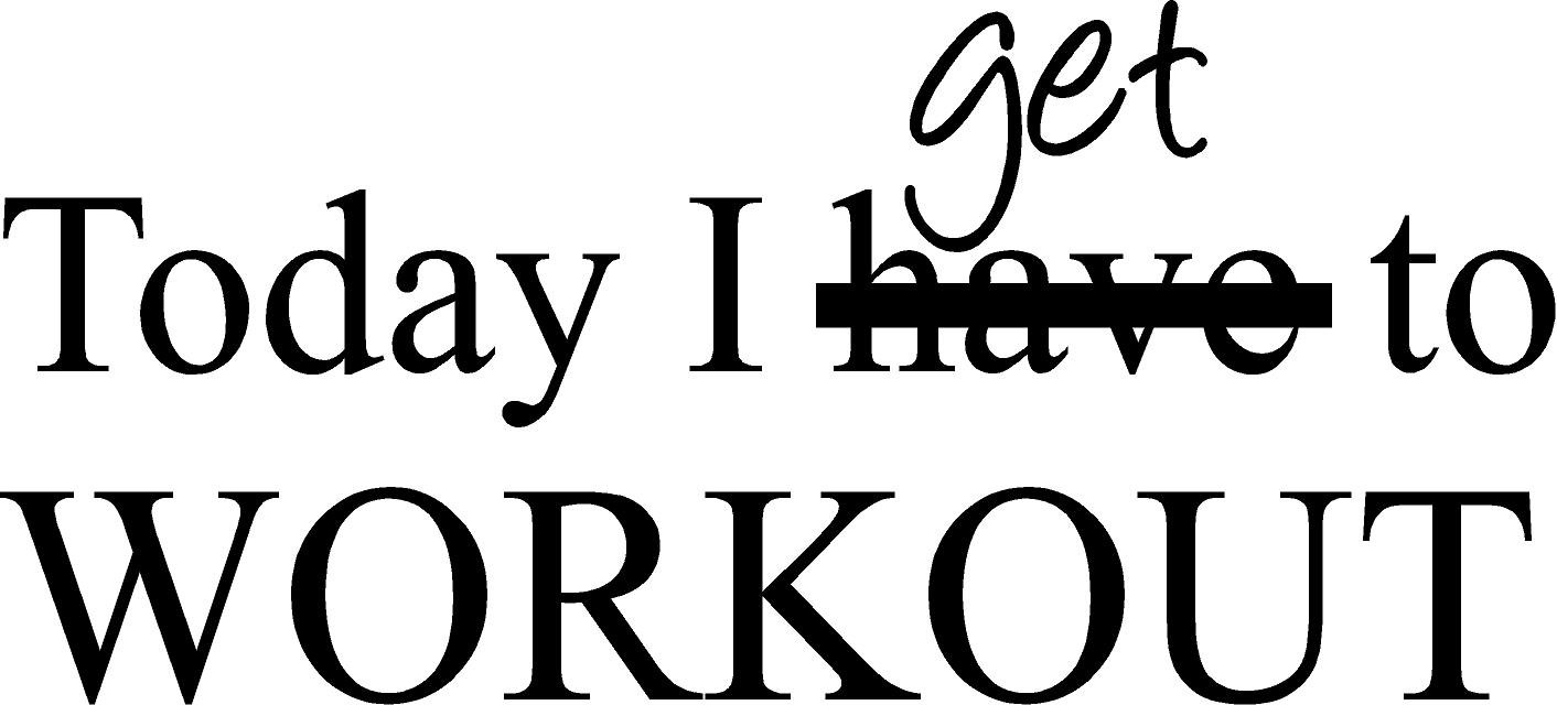Today I Get to Workout - Motivational Gym Fitness Vinyl Wall Decal (Black, 22