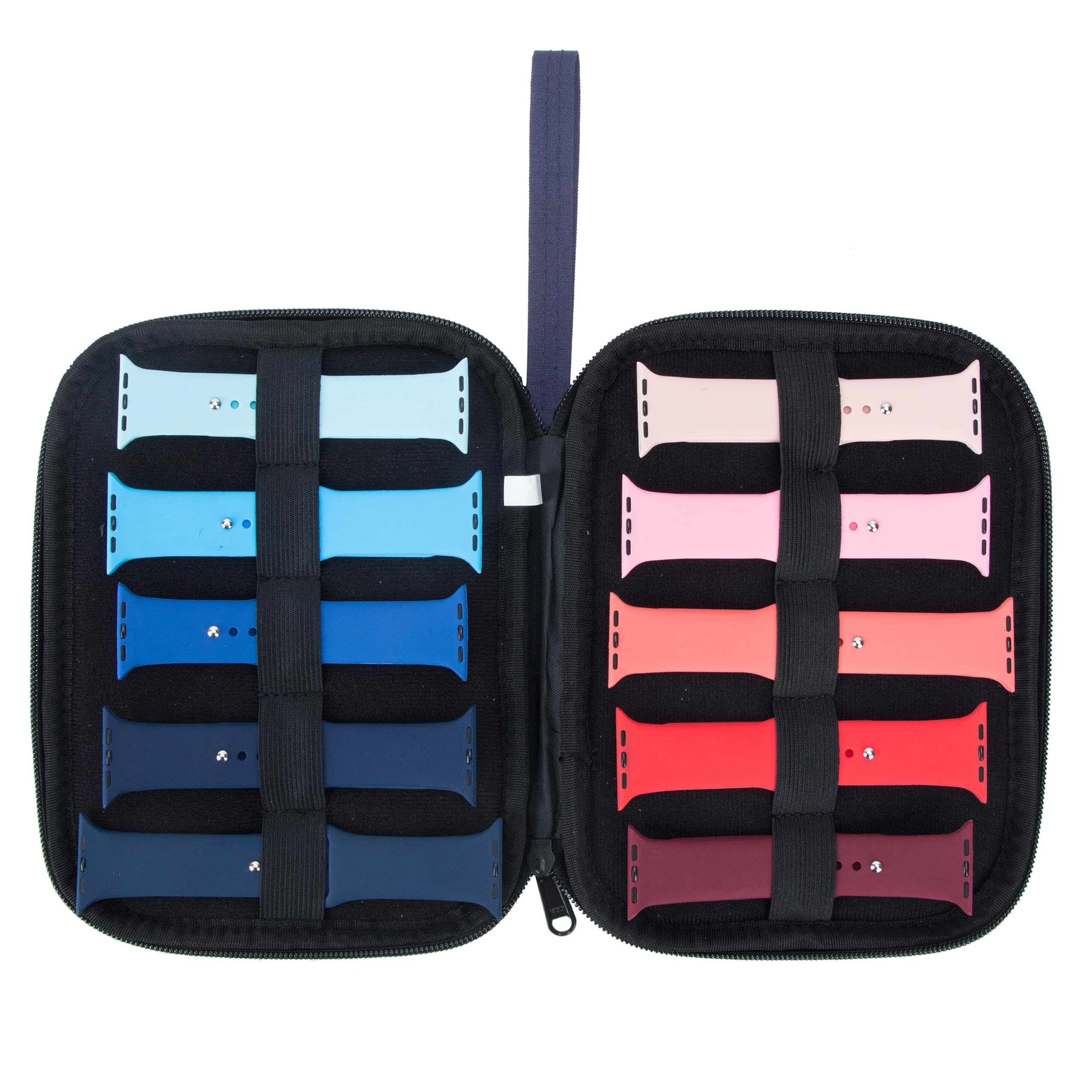 PACMAXI Watch Band Storage Organizer - Holds 10 Watch Straps, Durable Travel Watch Case for Apple Watch Bands & Smartwatch Accessories (Blue) - Perfect for Travel, Home Organization & Watch Collector Storage