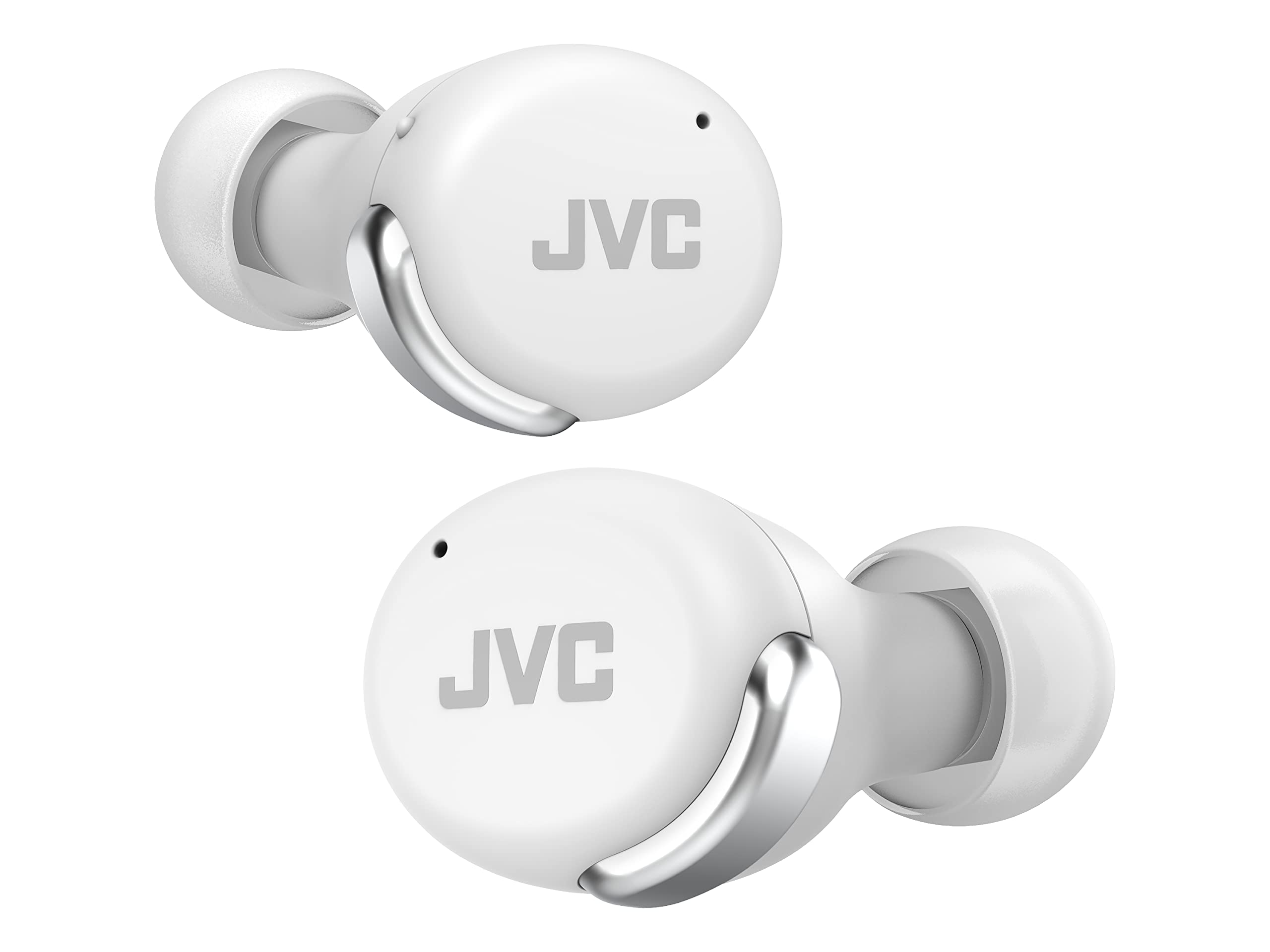 JVC HAA30TW True Wireless Earbuds with Active Noise Cancellation, Bluetooth 5.2, 21-Hour Battery Life, Low Latency Gaming Mode - White (Compact Fit) | Perfect for Commuting, Workouts & Movie Nights