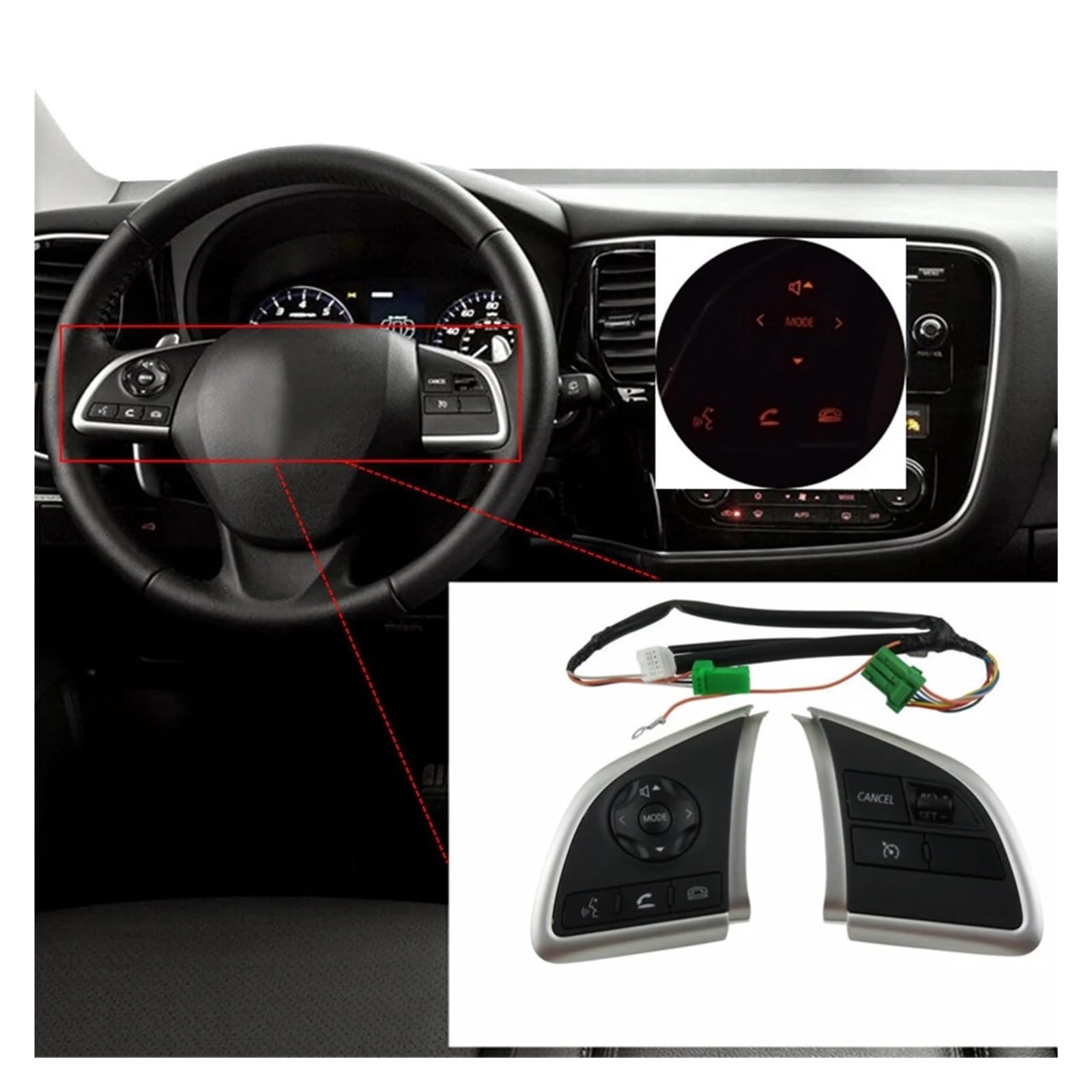 **Mitsubishi Steering Wheel Switch - Compatible with L200, Xpander, Outlander, ASX, Mirage G4 | Cruise Control Replacement | Easy Installation for Enhanced Driving Comfort**    *(Perfect for long road trips, daily commutes, and smooth highway cruising!)*