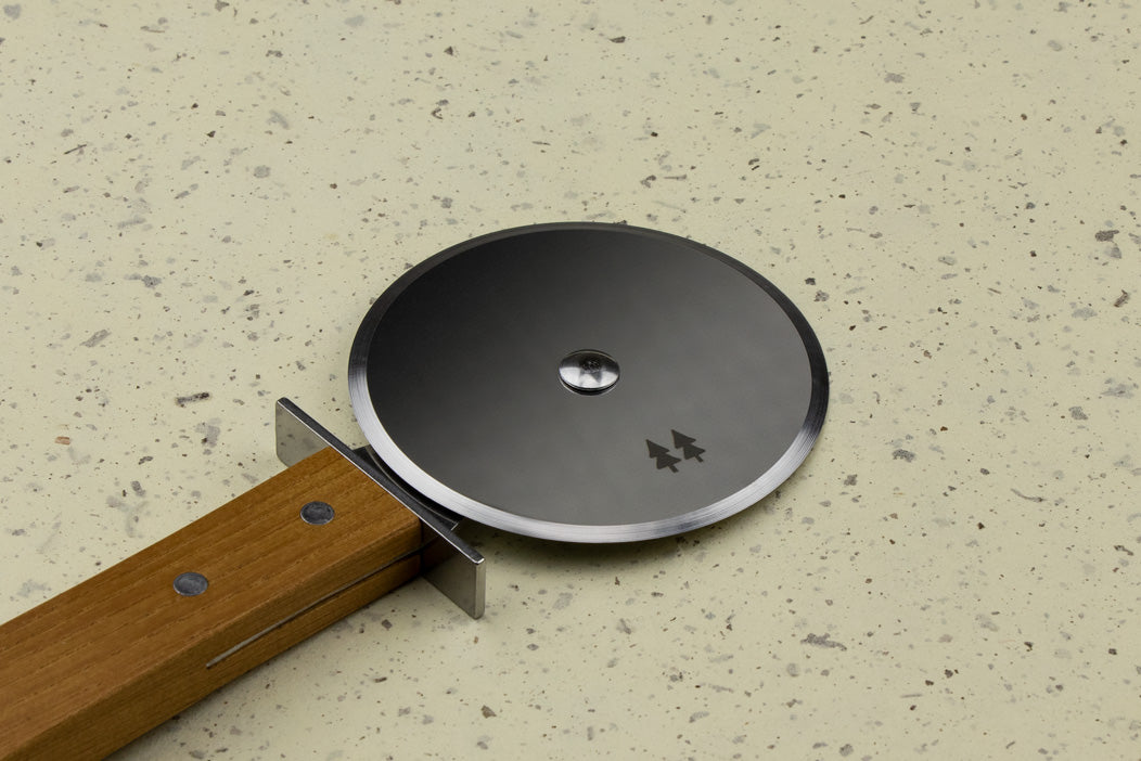 Premium Shizu Hamono Morinoki Wooden Pizza Cutter - Sharp Stainless Steel Blade, Ergonomic Handle for Easy Slicing - Perfect for Home Kitchens, Pizzerias, and Outdoor Cooking
