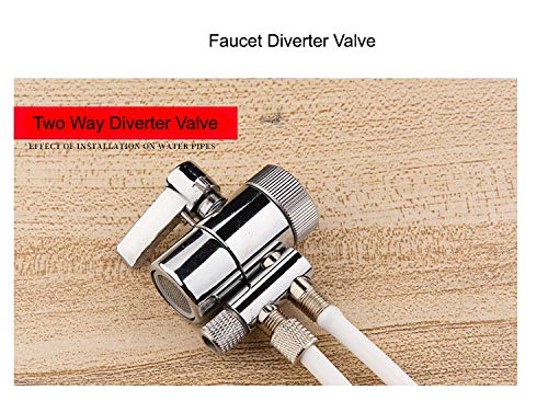 Brass Faucet Sprayer Attachment - Sink Faucet to Hose Adapter with M22 Female Thread & Dual 3/8