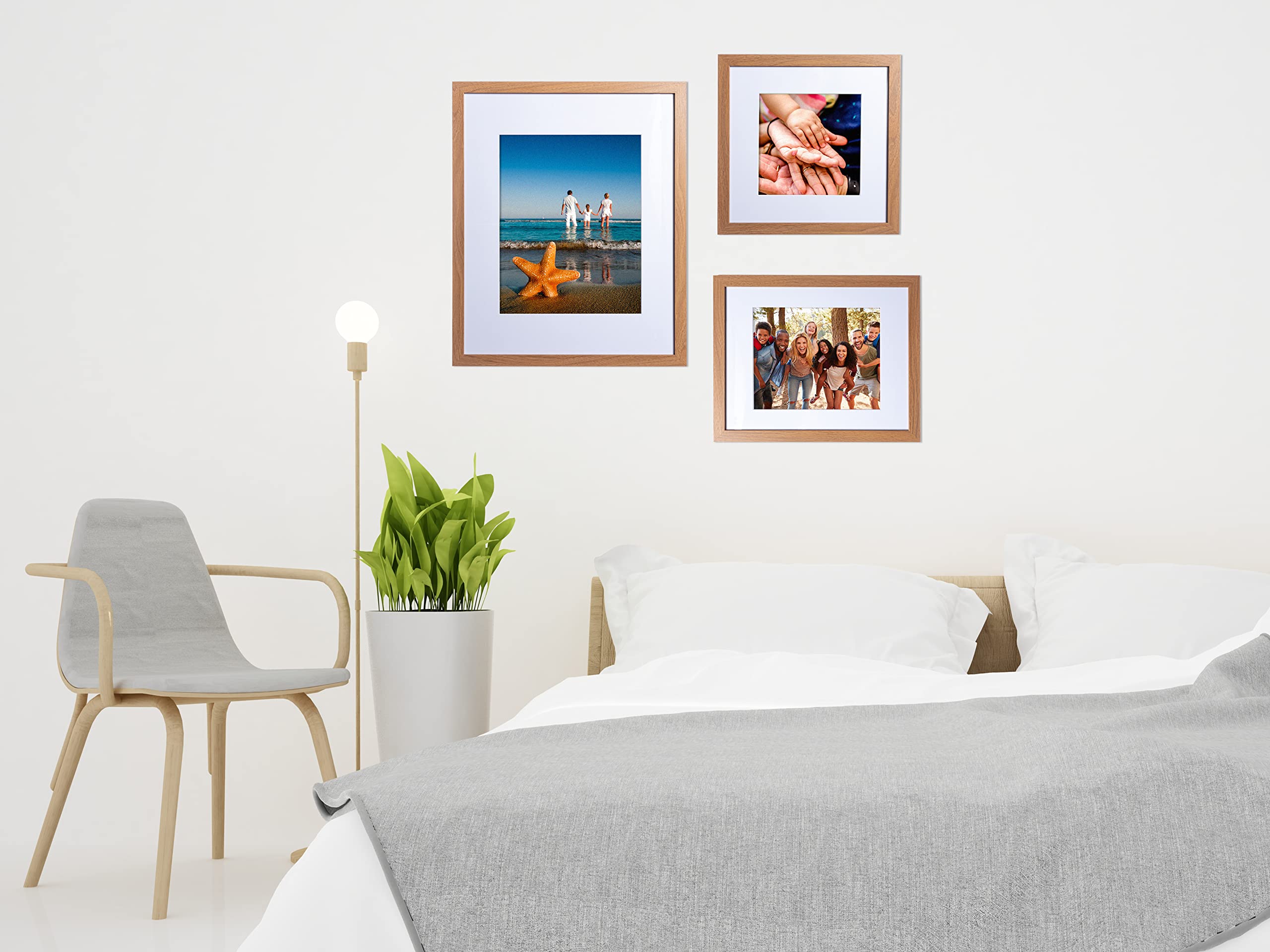 4x6 Classic Wooden Picture Frames with Tempered Glass - Golden Oak - 6 Pack | Wall & Tabletop Display for Family Photos, Artwork, and Home Decor