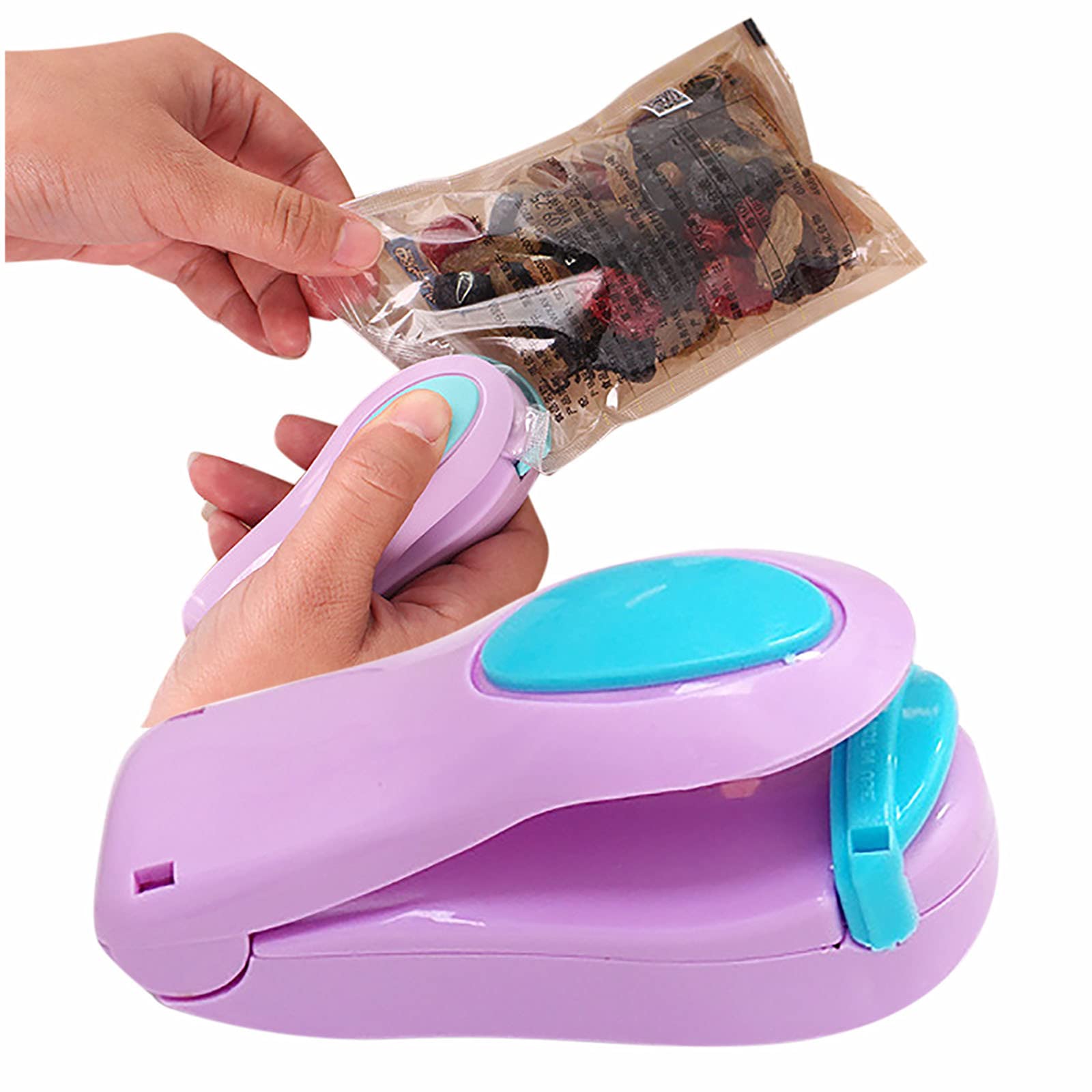 Mini Handheld Vacuum Sealer - Portable Heat Sealing Machine for Food Storage | Perfect for Potato Chips, Snacks & Kitchen Use | Compact Plastic Bag Sealer (Purple) | Ideal for Camping, Meal Prep & Freshness Preservation