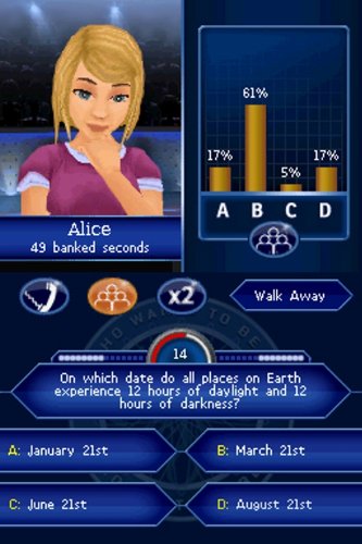 Renewed Who Wants to Be a Millionaire? Game for Nintendo DS - Family Trivia Party Game for Game Nights & Travel Entertainment